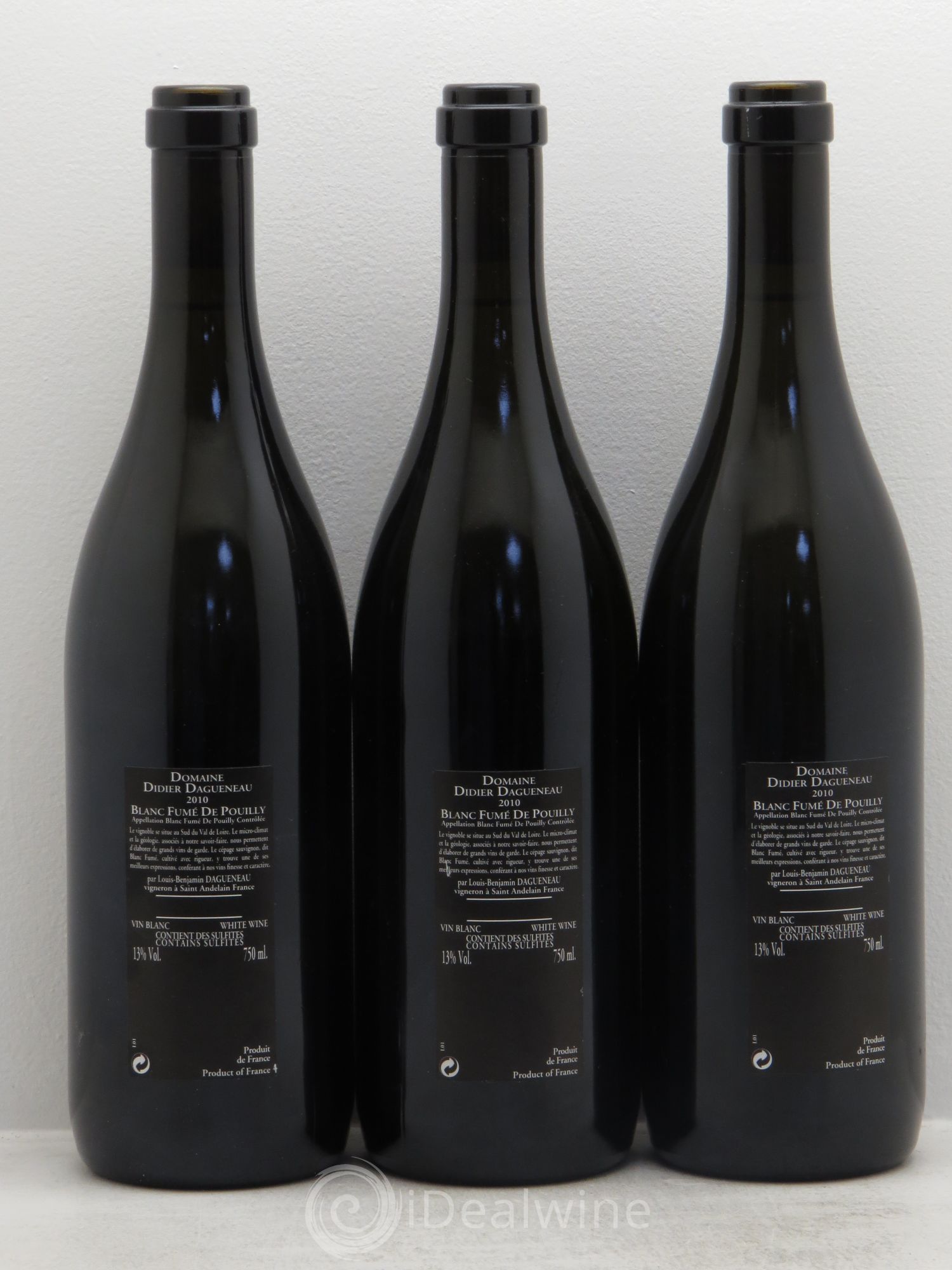 Vin de France (anciennement Pouilly-Fumé) Silex Dagueneau (Domaine Didier - Louis-Benjamin) 2010 - Lot de 3 bouteilles - 1