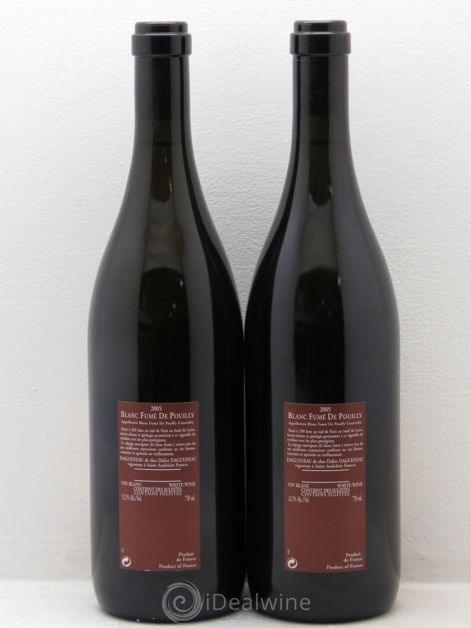Vin de France (anciennement Pouilly-Fumé) Pur Sang Dagueneau (Domaine Didier - Louis-Benjamin) 2005 - Lot de 2 bouteilles - 1