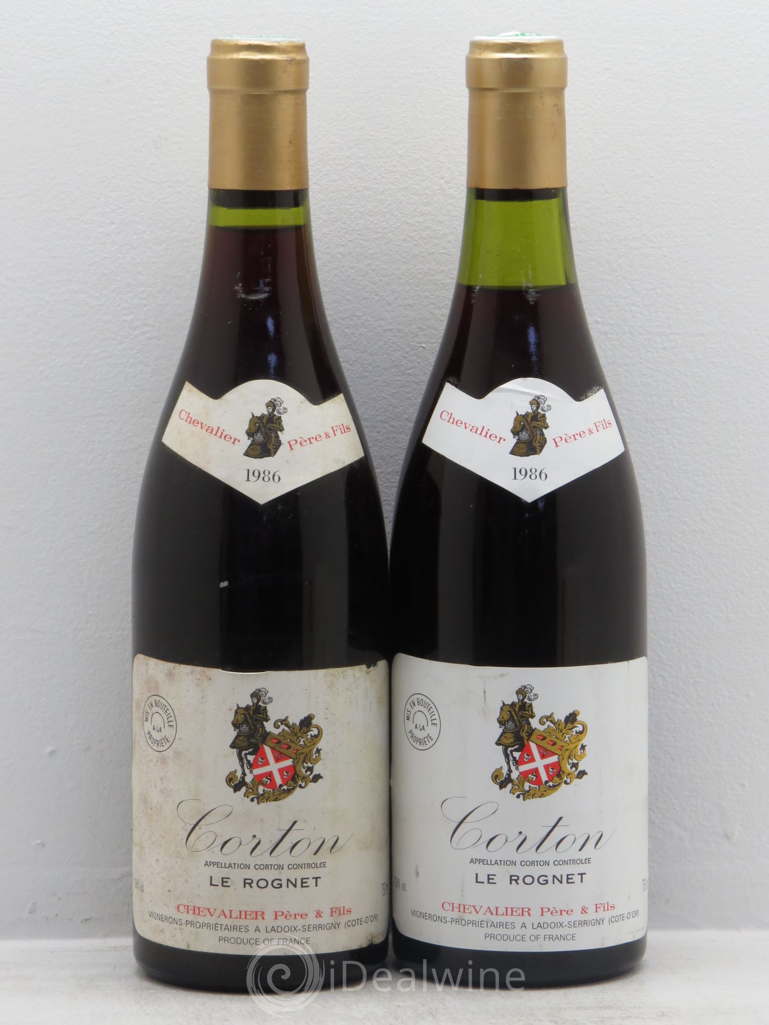 Corton Grand Cru Le Rognet Domaine Chevalier 1986 - Lot de 2 bouteilles - 0