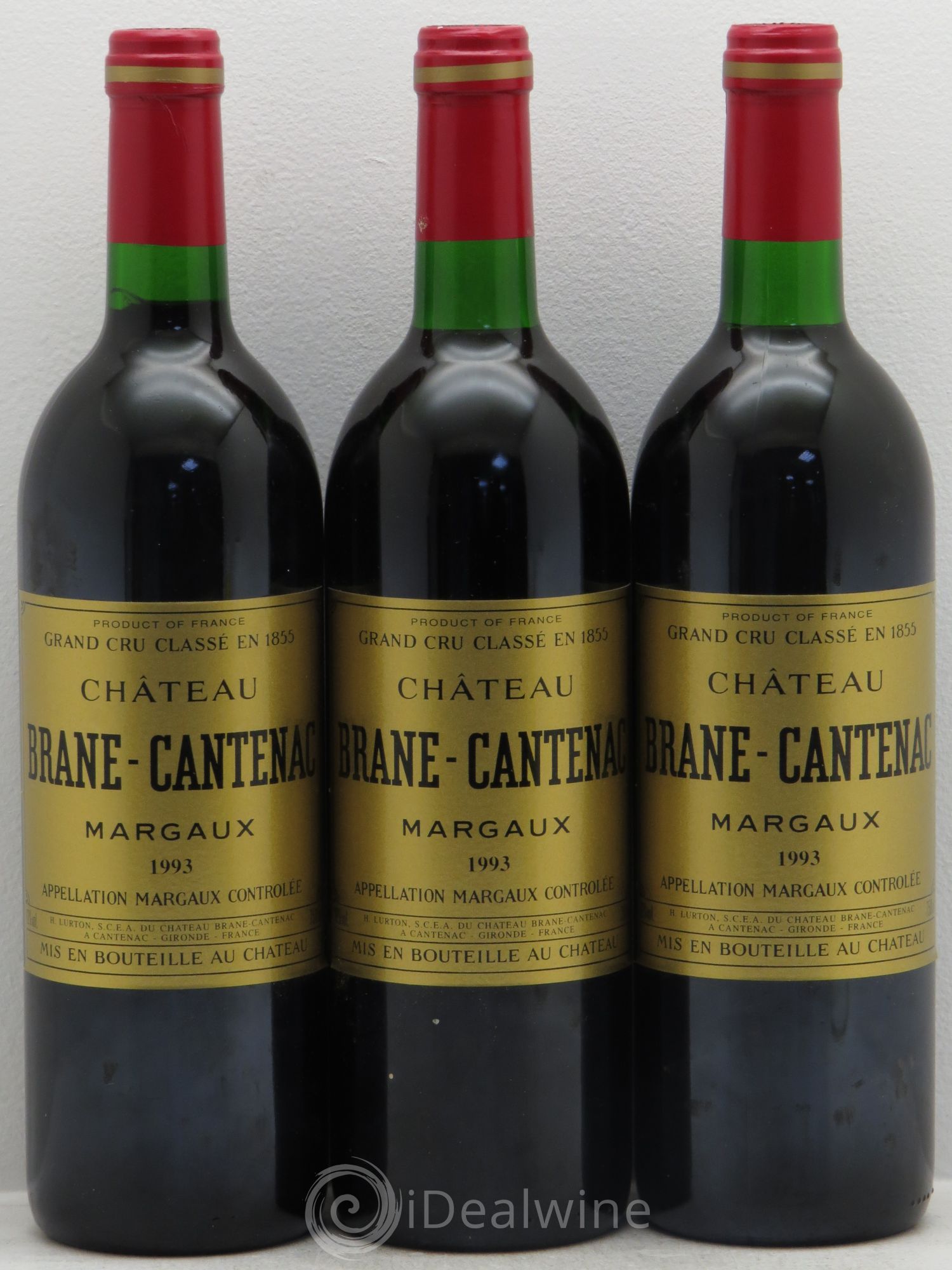 Château Brane Cantenac 2ème Grand Cru Classé 1993 - Lot de 3 bouteilles - 0