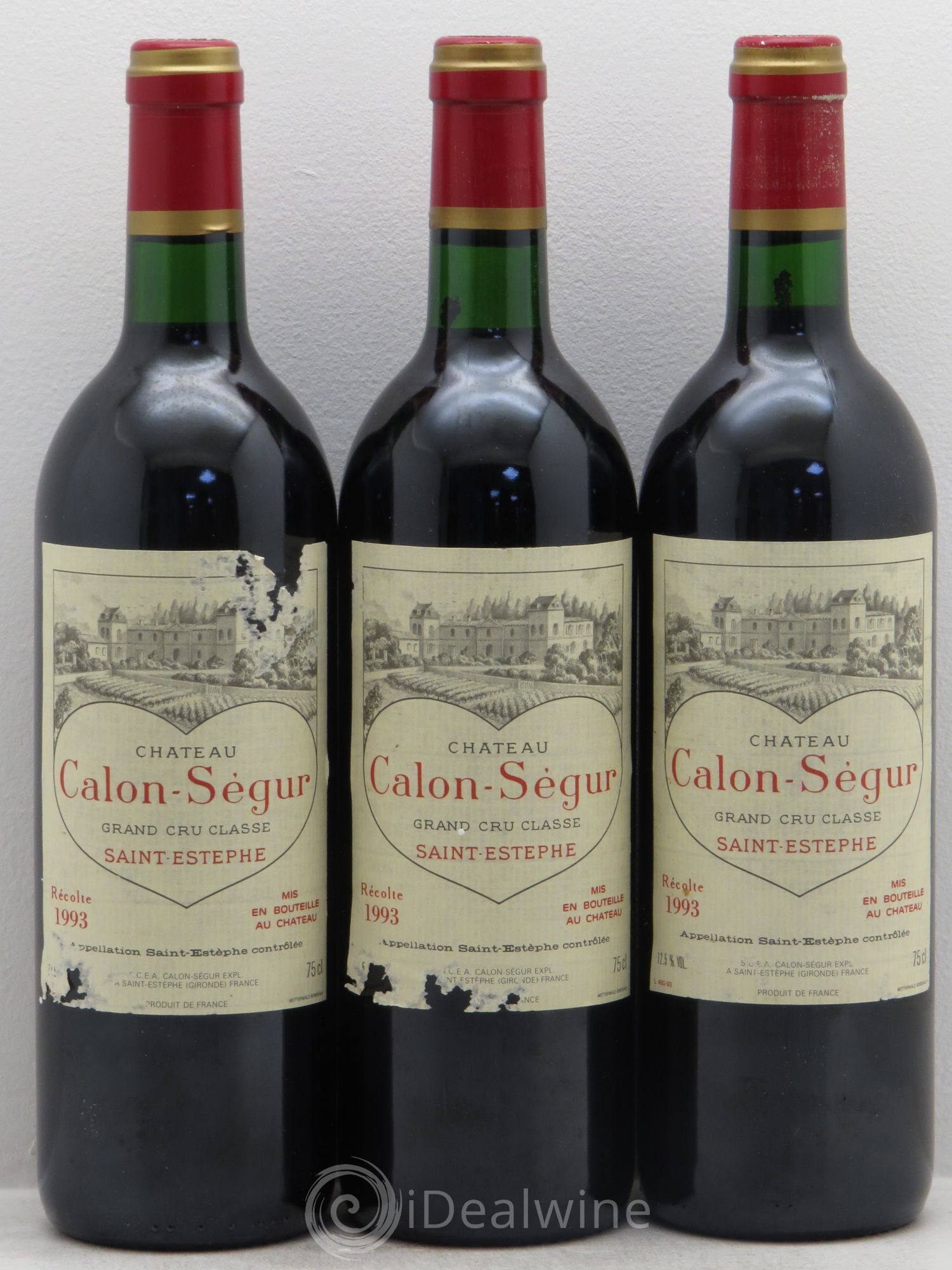 Château Calon Ségur 3ème Grand Cru Classé 1993 - Lot de 3 bouteilles - 0