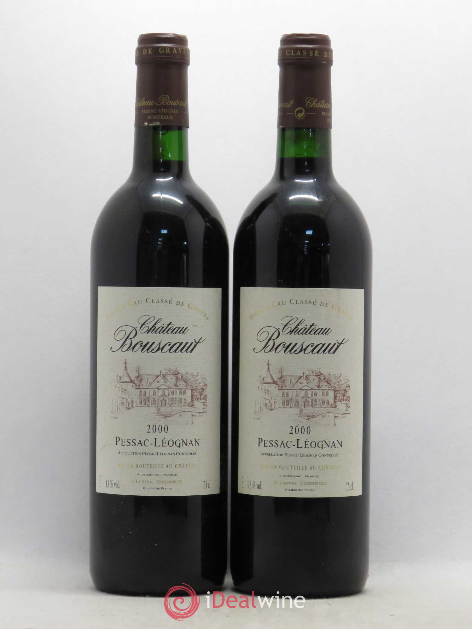 Château Bouscaut Cru Classé de Graves 2000 - Lot de 2 bouteilles - 0