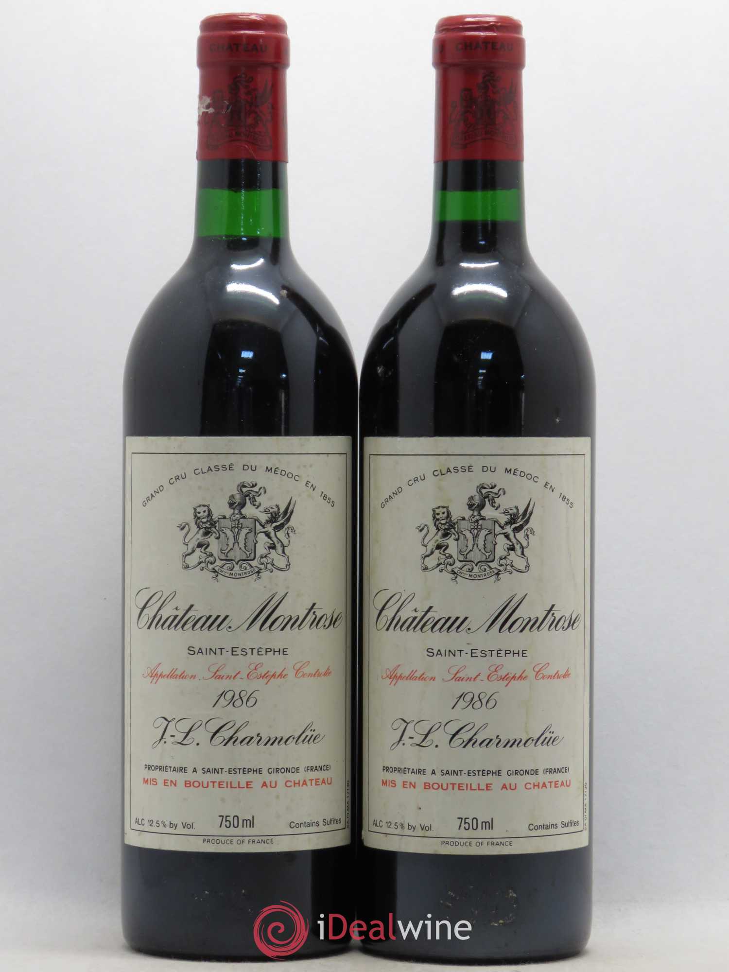 Château Montrose 2ème Grand Cru Classé 1986 - Lot de 2 bouteilles - 0