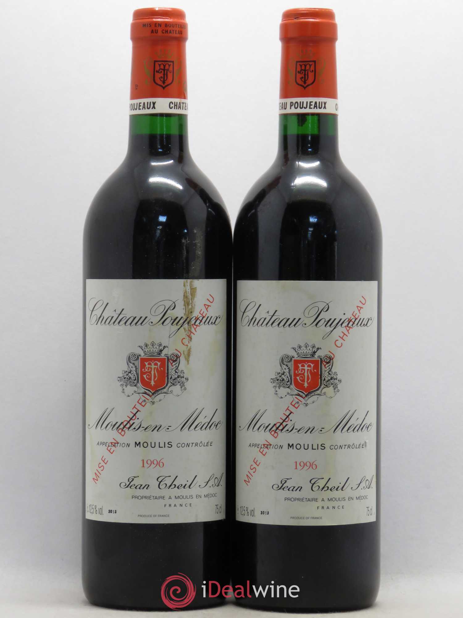 Château Poujeaux 1996 - Lot de 2 bouteilles - 0