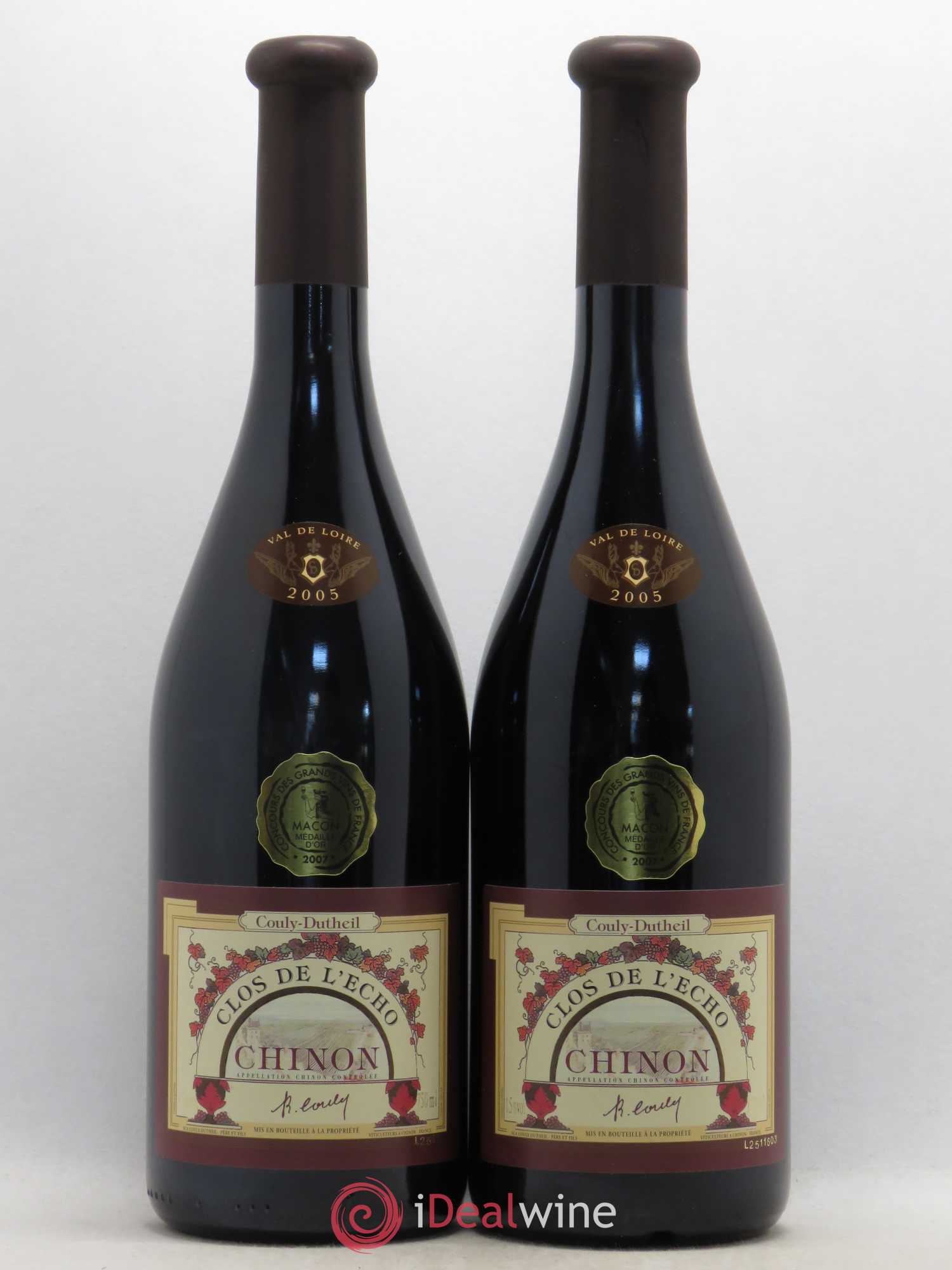 Chinon Clos de l'Echo Couly-Dutheil 2005 - Lot de 2 bouteilles - 0