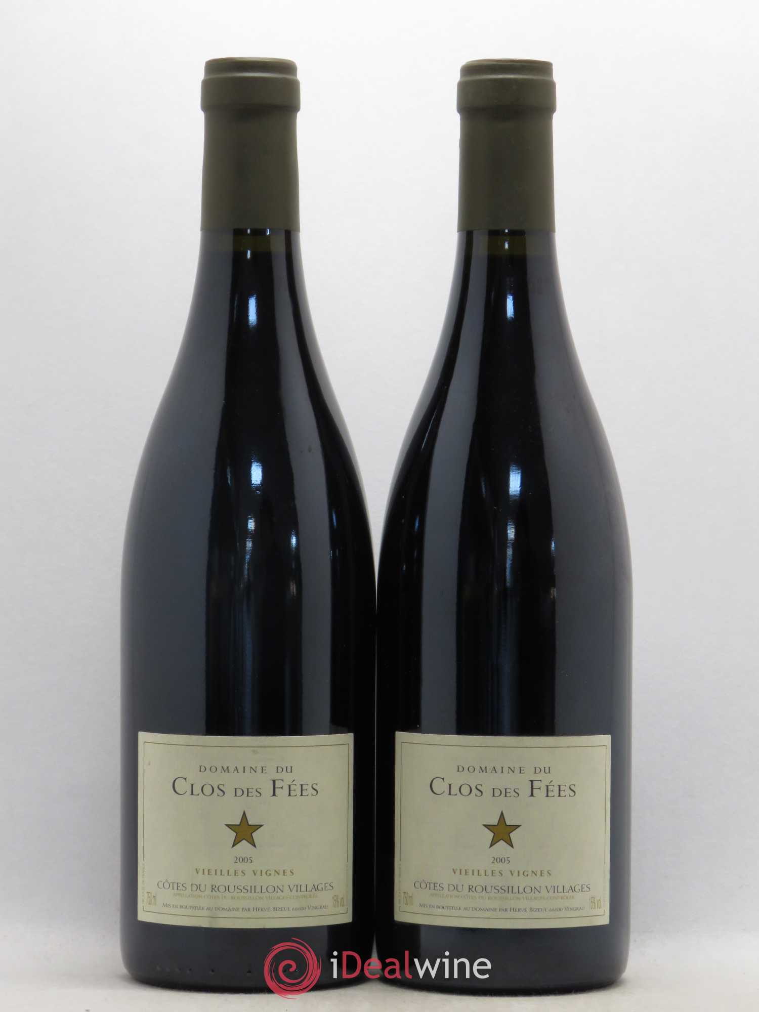 Côtes du Roussillon Villages Clos des Fées Vieilles vignes Hervé Bizeul 2005 - Lot de 2 bouteilles - 0