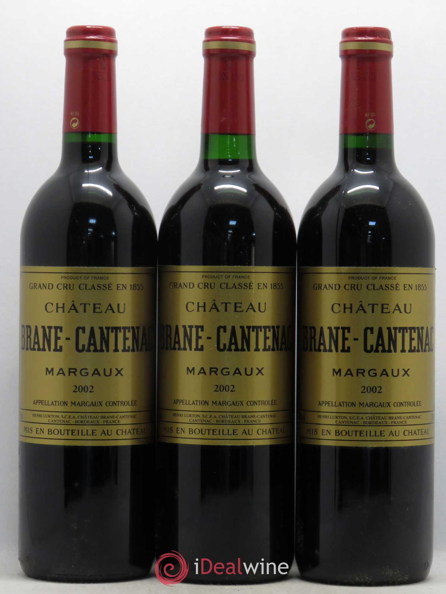 Château Brane Cantenac 2ème Grand Cru Classé 2002 - Lot de 3 bouteilles - 0