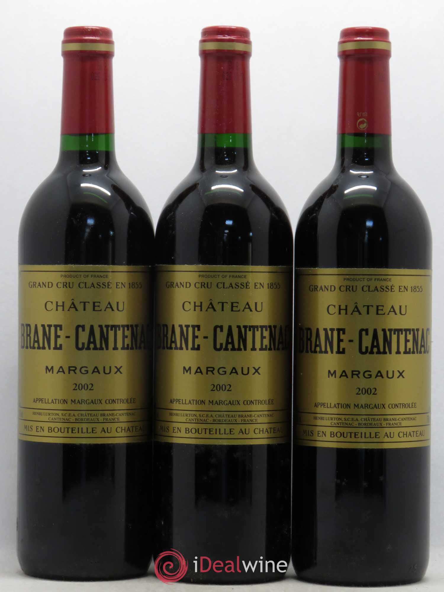 Château Brane Cantenac 2ème Grand Cru Classé 2002 - Lot de 3 bouteilles - 0