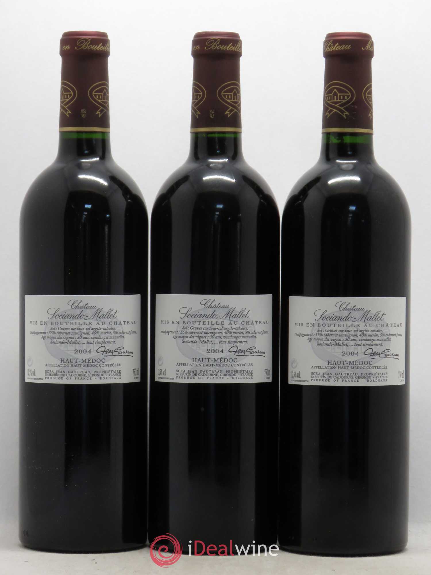 Château Sociando Mallet 2004 - Lot de 12 bouteilles - 2