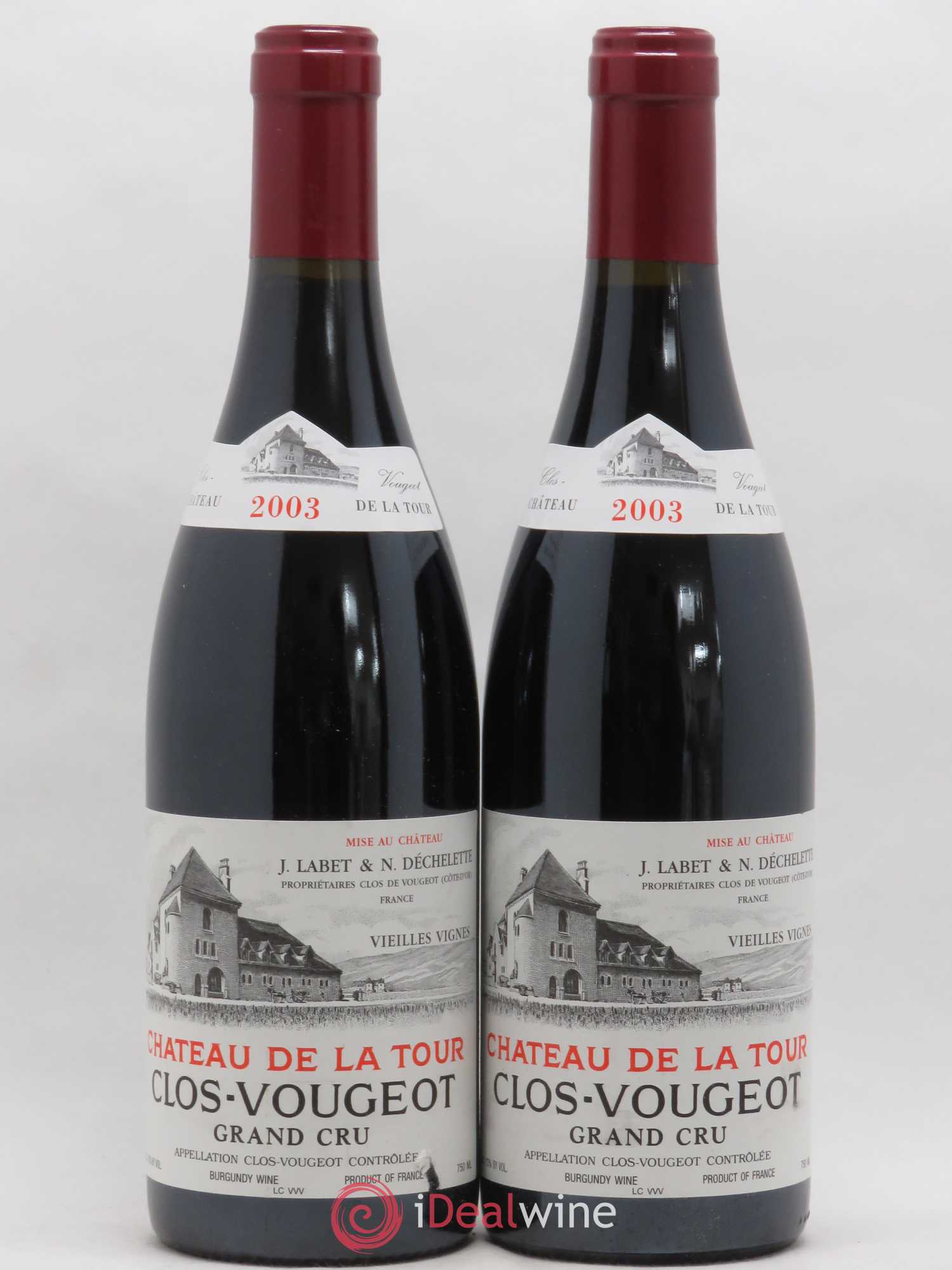 Clos de Vougeot Grand Cru Vieilles Vignes Château de La Tour 2003 - Lot de 2 bouteilles - 0
