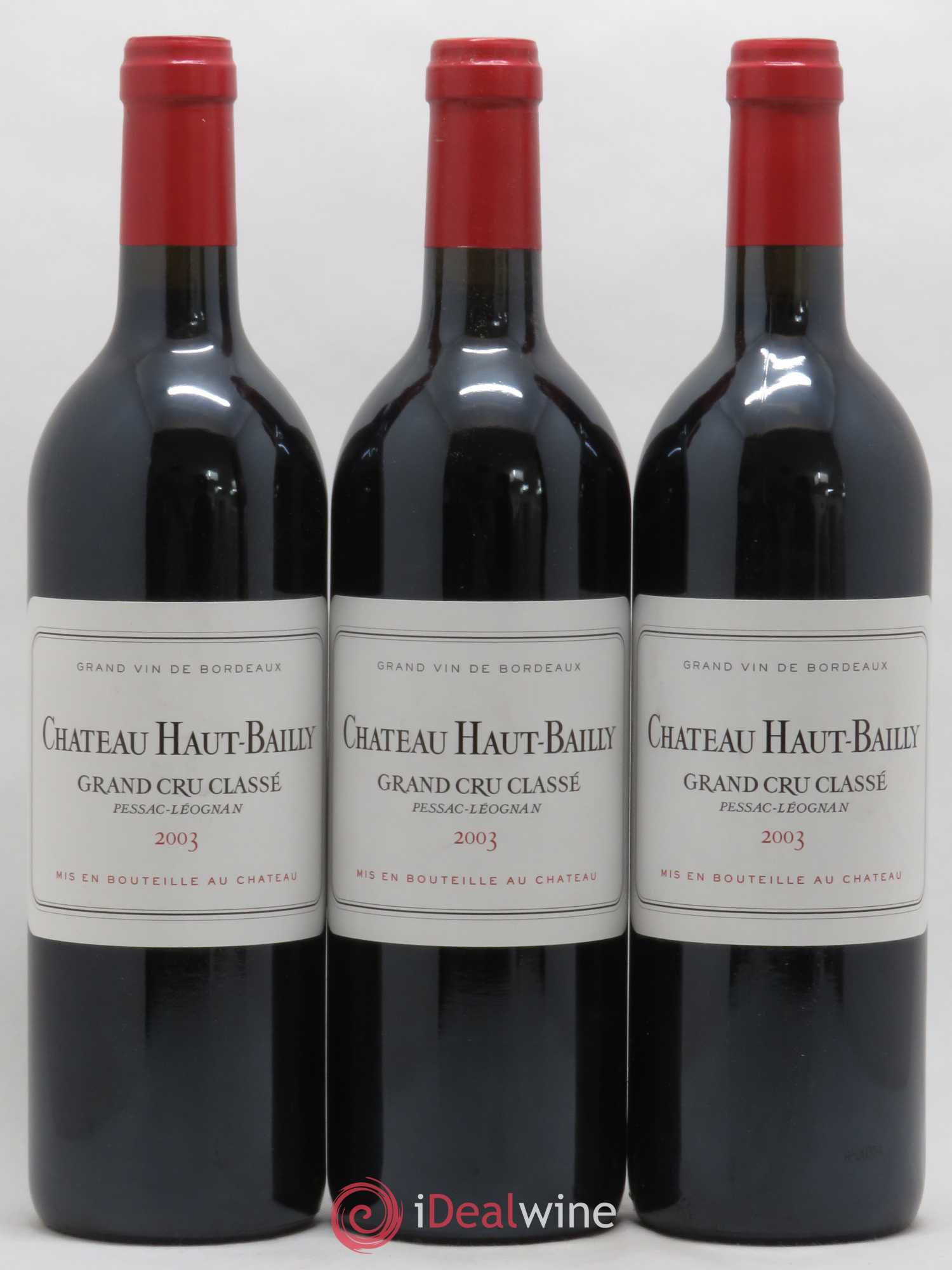 Château Haut-Bailly Cru Classé de Graves 2003 - Lot de 3 bouteilles - 0