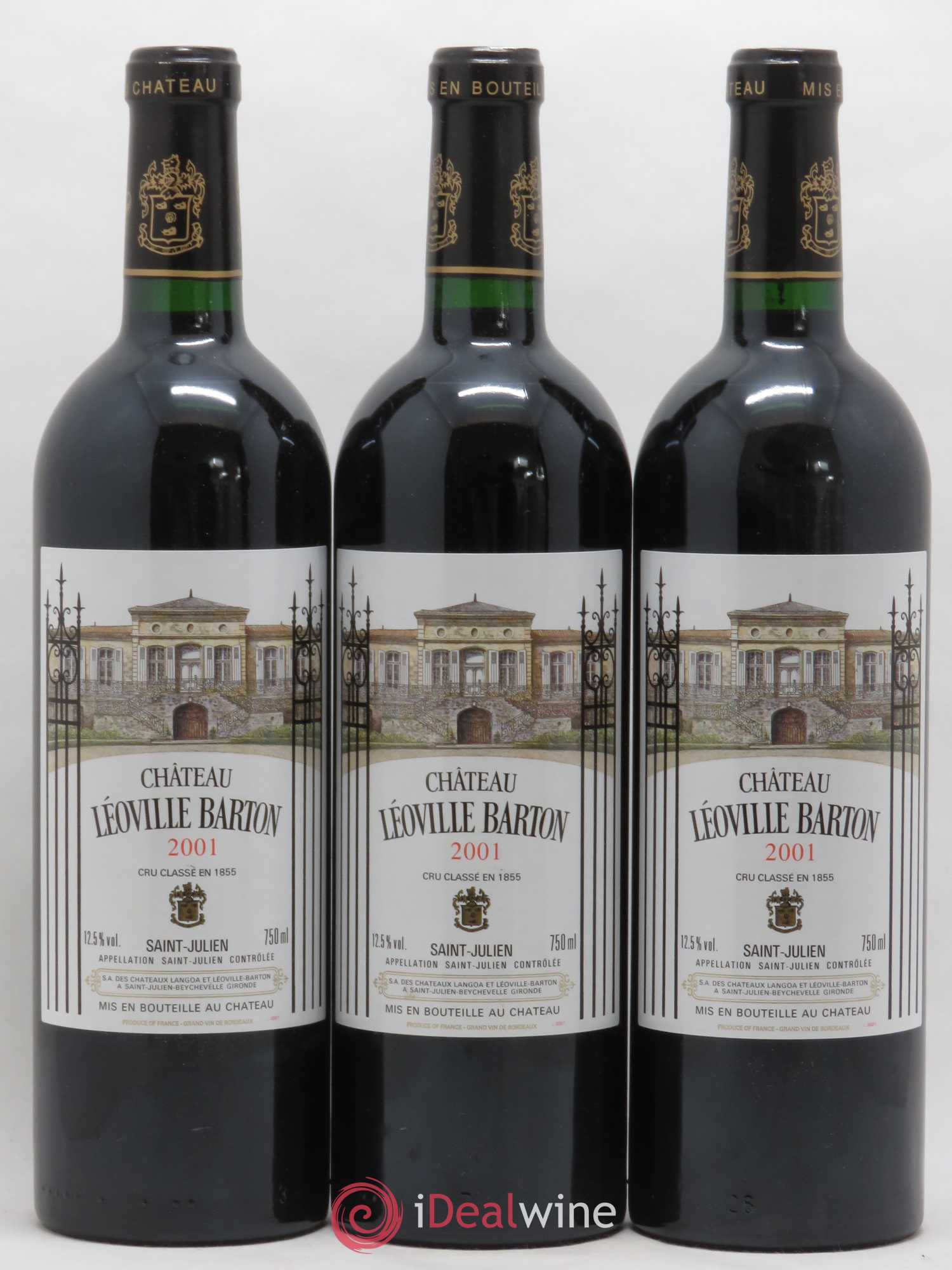 Château Léoville Barton 2ème Grand Cru Classé 2001 - Lot de 3 bouteilles - 0