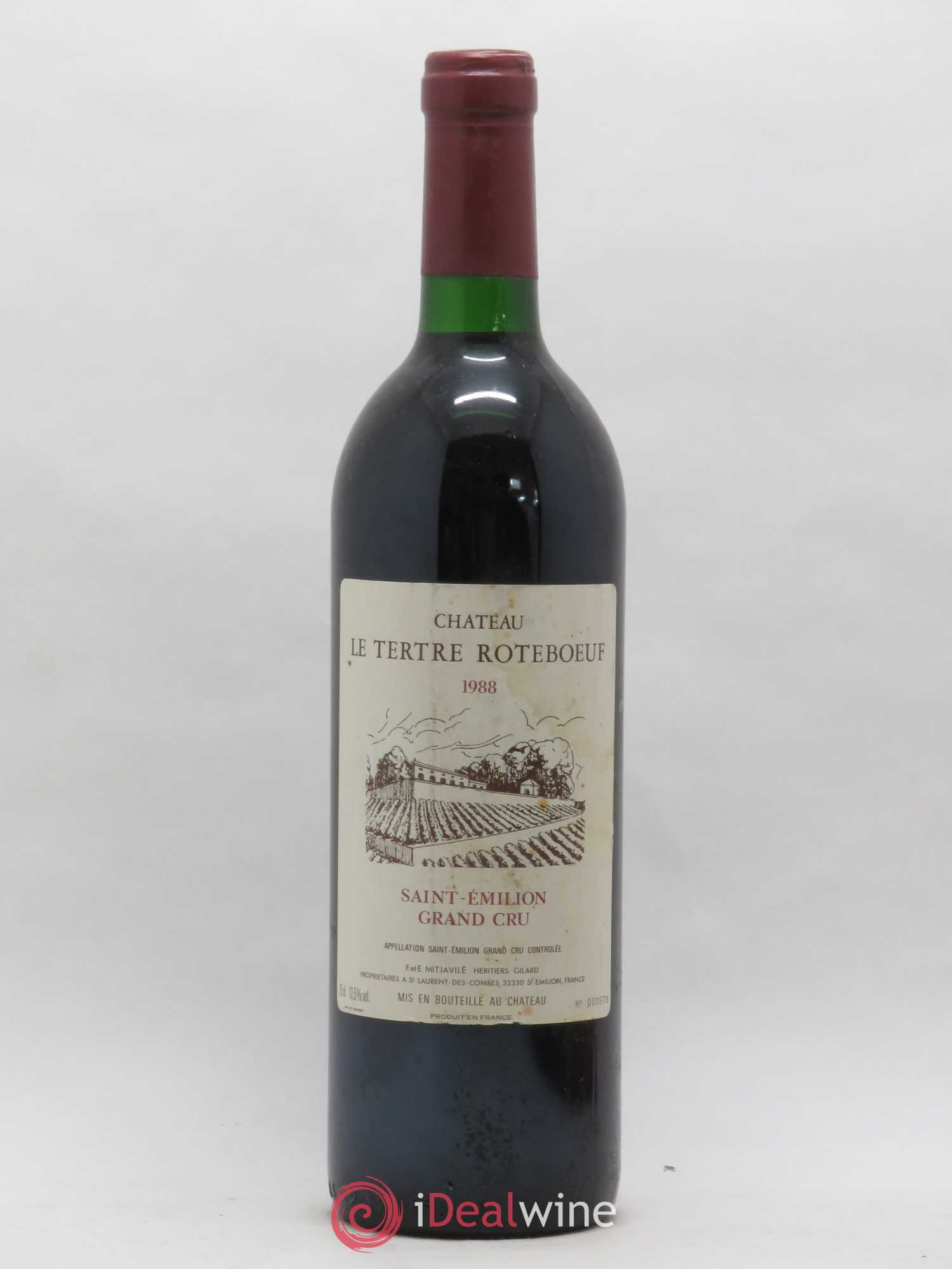 Château Tertre Roteboeuf 1988 - Lot de 1 bouteille - 0