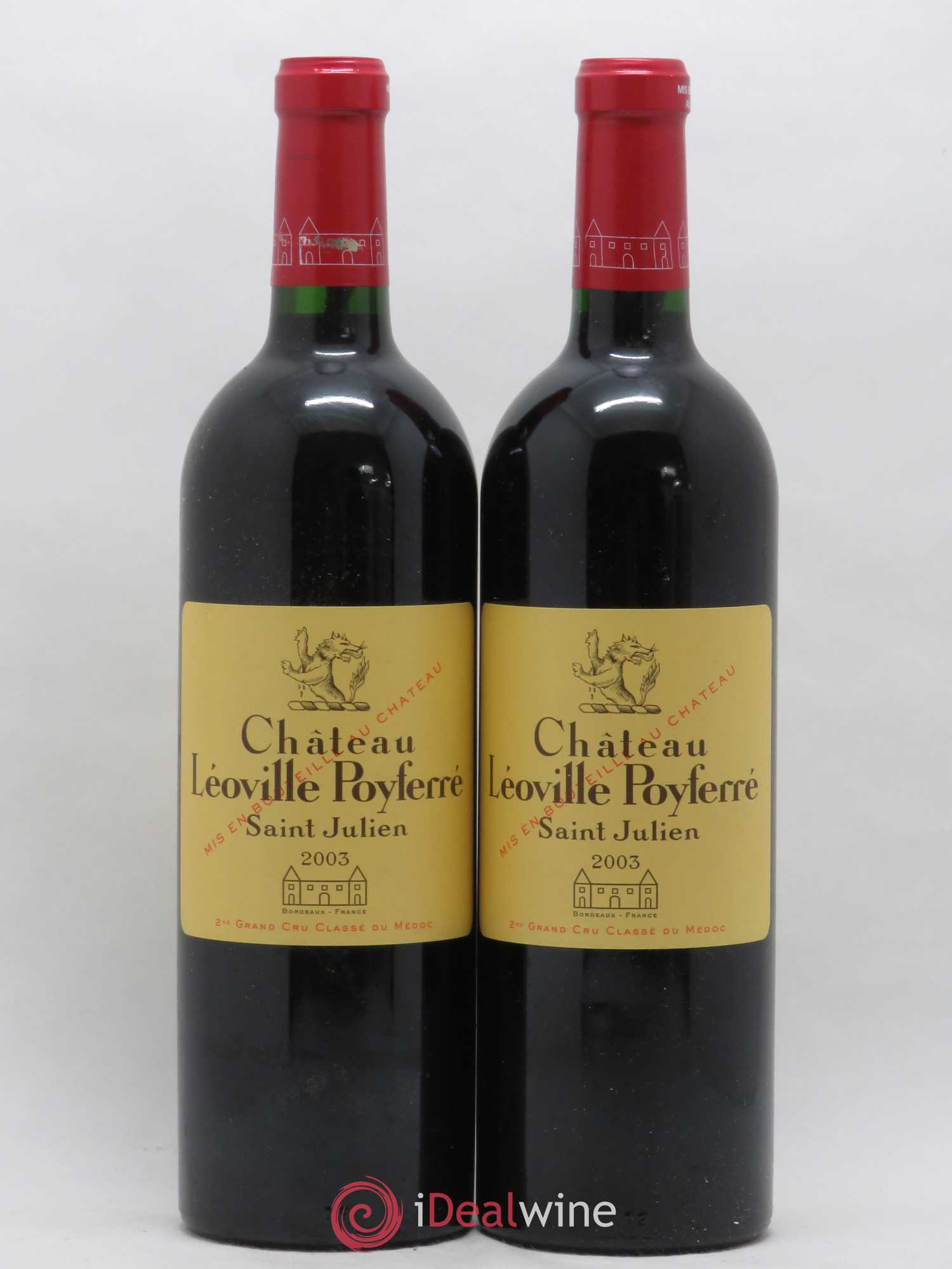 Château Léoville Poyferré 2ème Grand Cru Classé 2003 - Lot de 2 bouteilles - 0