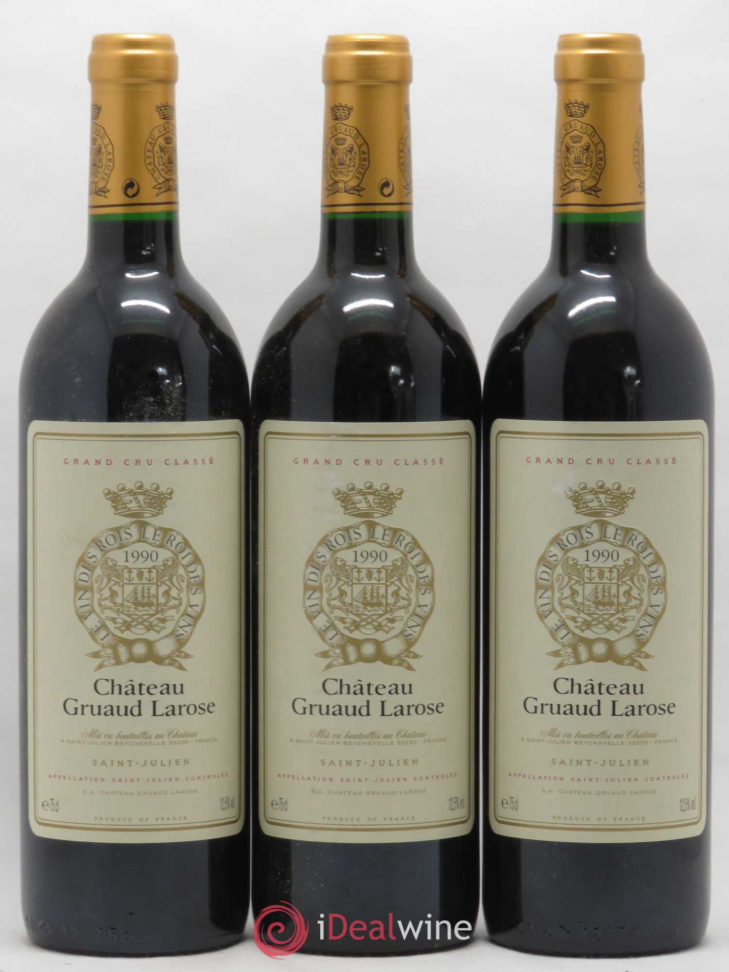 Château Gruaud Larose 2ème Grand Cru Classé 1990 - Lot de 3 bouteilles - 0