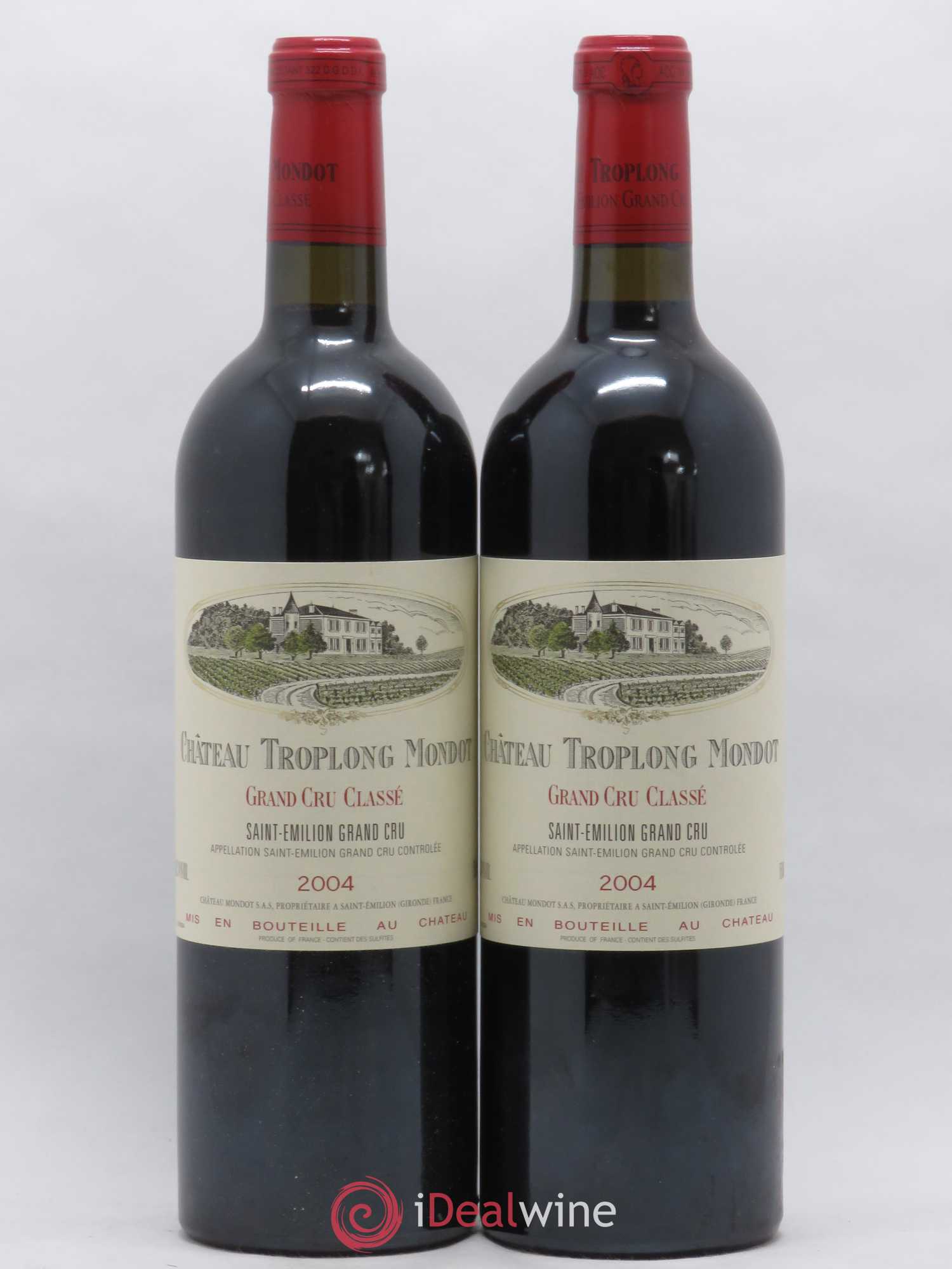 Château Troplong Mondot 1er Grand Cru Classé B 2004 - Lot de 2 bouteilles - 0