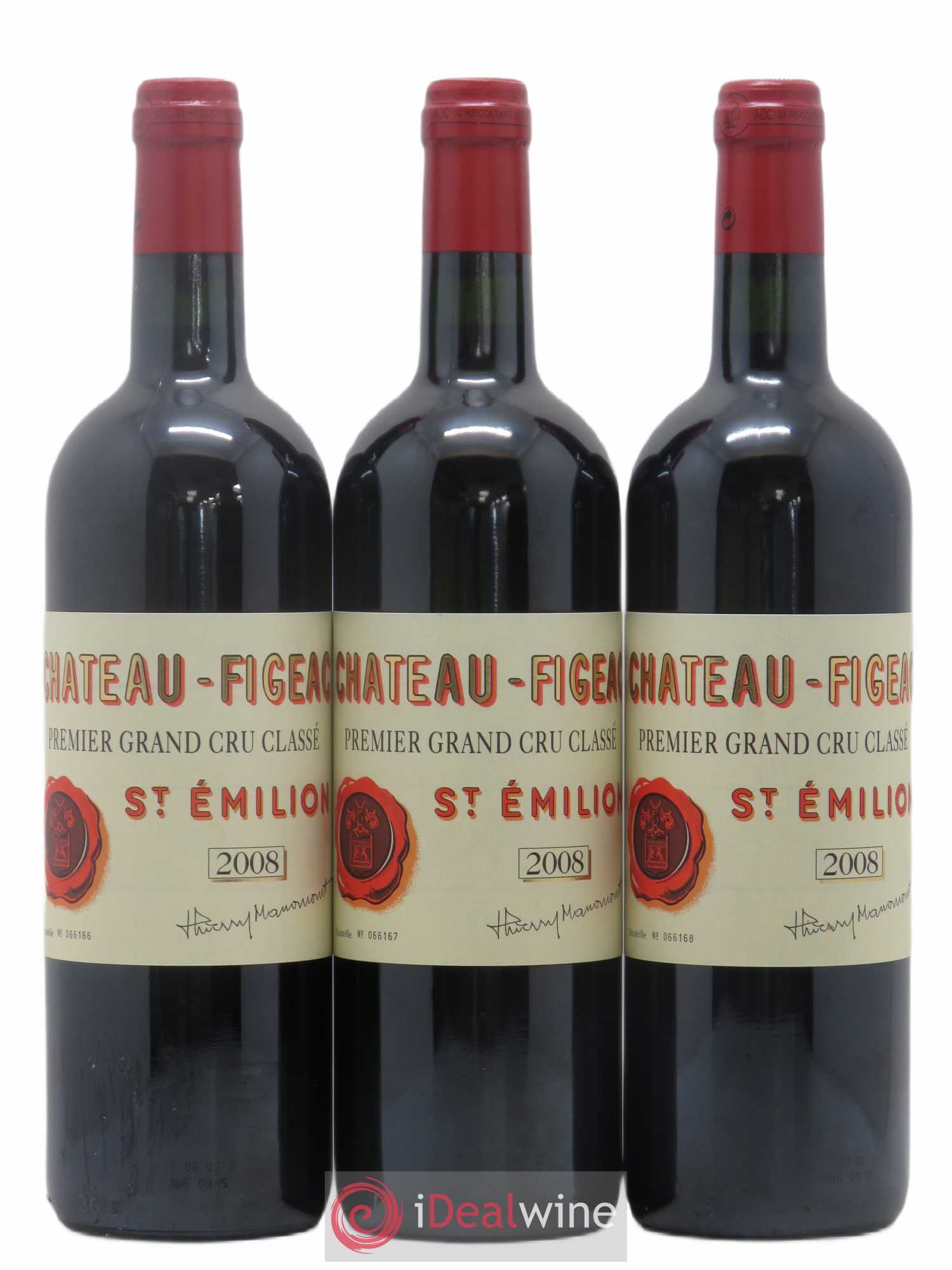 Château Figeac 1er Grand Cru Classé A 2008 - Lot de 3 bouteilles - 0