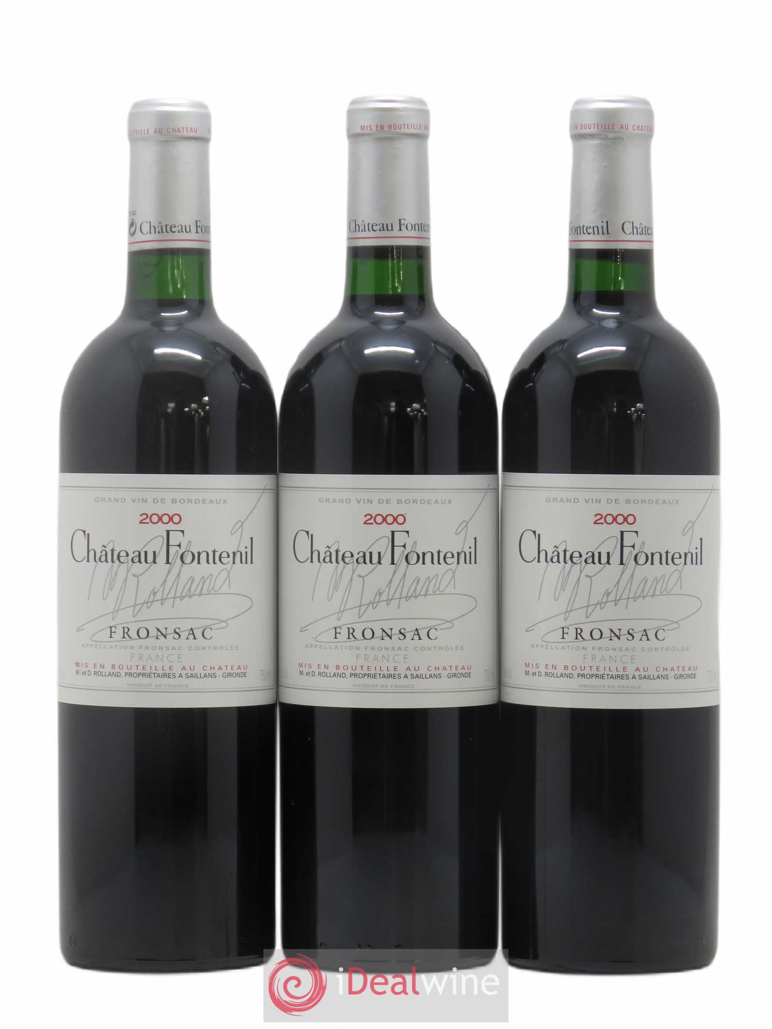 Château Fontenil 2000 - Lot de 3 bouteilles - 0