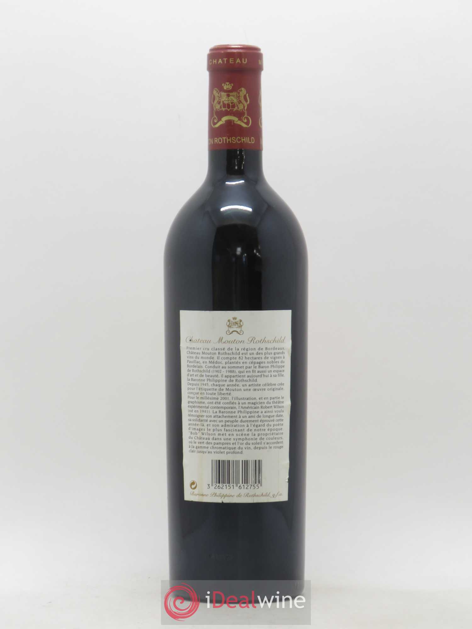 Château Mouton Rothschild 1er Grand Cru Classé 2001 - Lot de 1 bouteille - 1