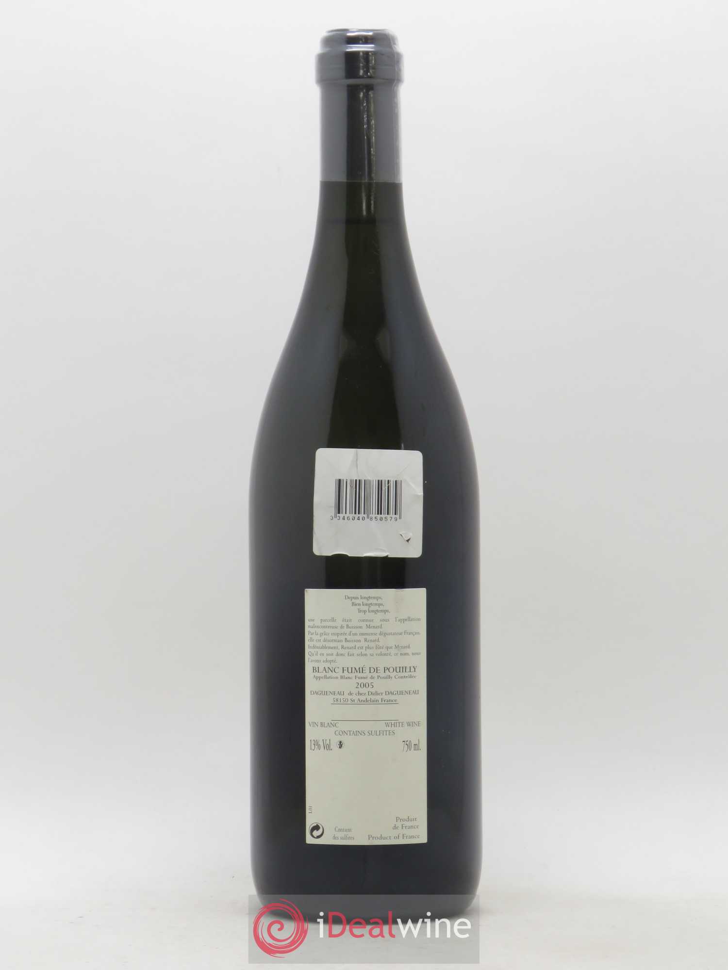 Vin de France (anciennement Pouilly-Fumé) Buisson Renard Dagueneau (Domaine Didier - Louis-Benjamin) 2005 - Lot de 1 bouteille - 1