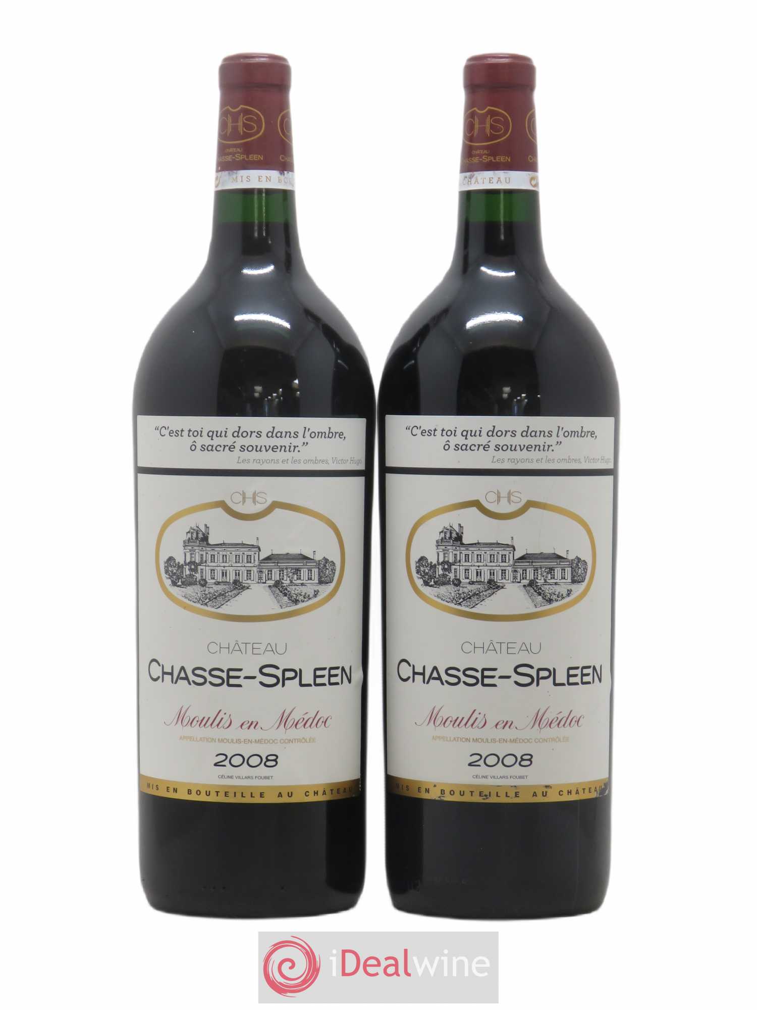 Château Chasse Spleen 2008 - Lot de 2 magnums - 0