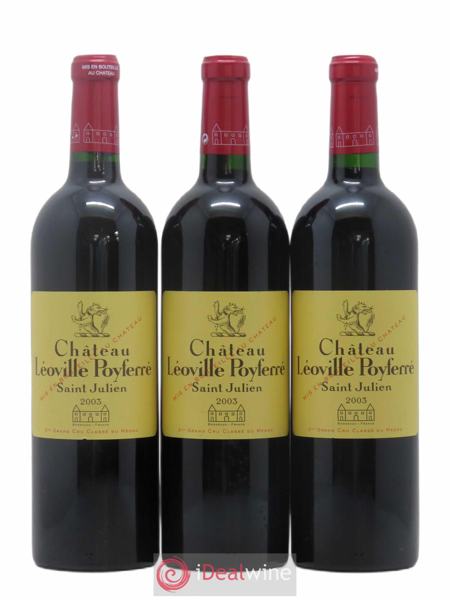 Château Léoville Poyferré 2ème Grand Cru Classé 2003 - Lot de 3 bouteilles - 0