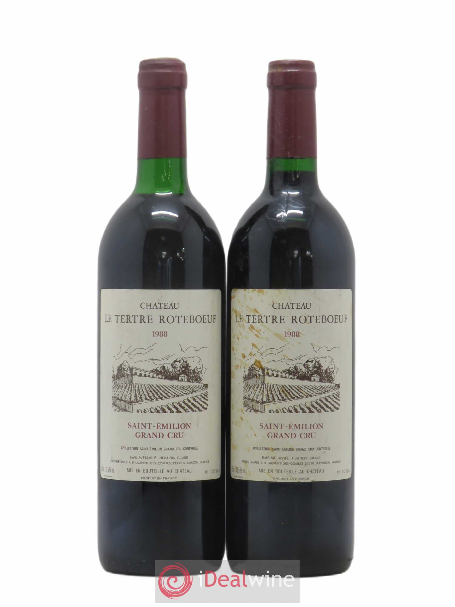 Château Tertre Roteboeuf 1988 - Lot de 2 bouteilles - 0