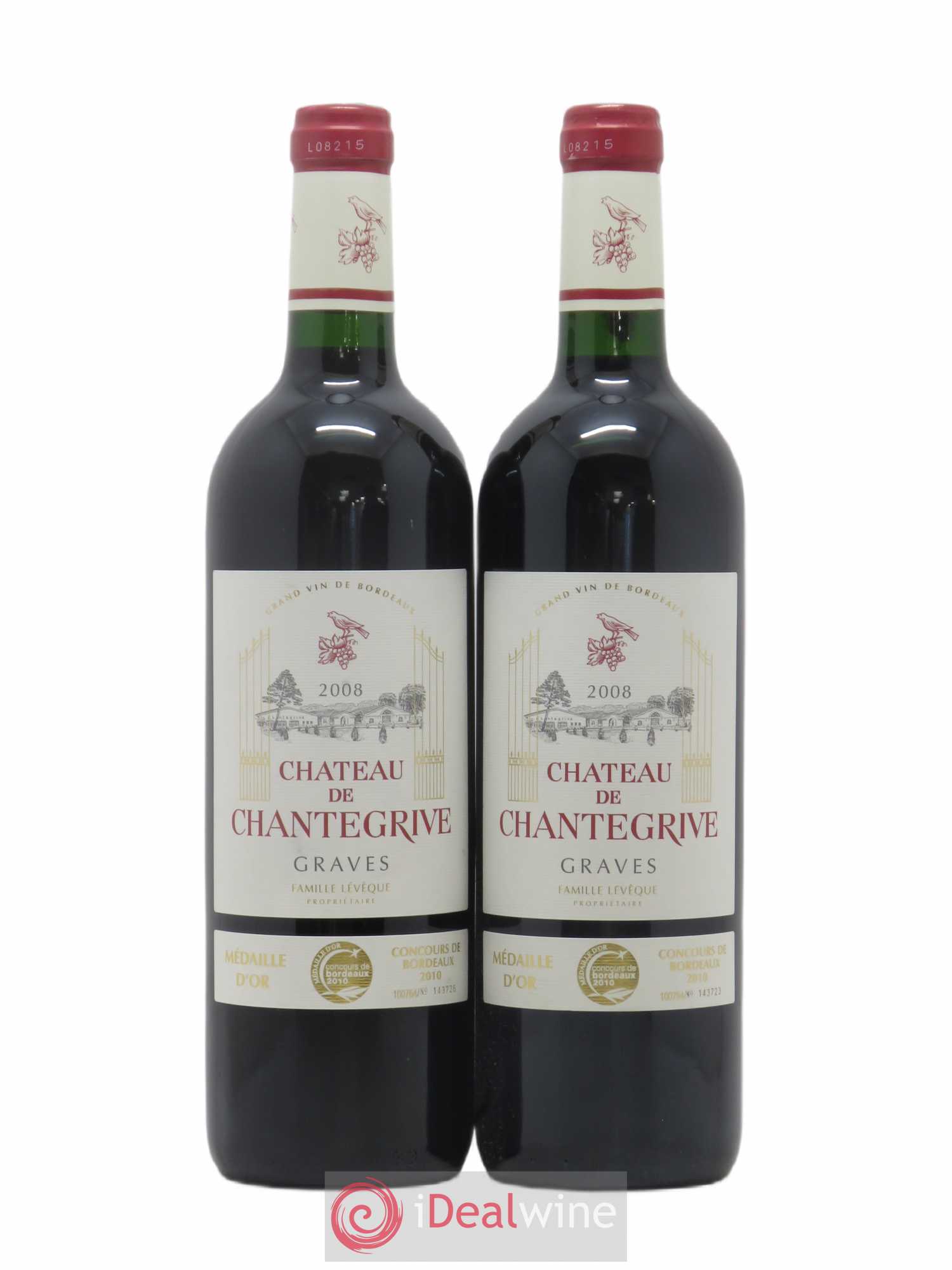 Château de Chantegrive 2008 - Lot de 2 bouteilles - 0