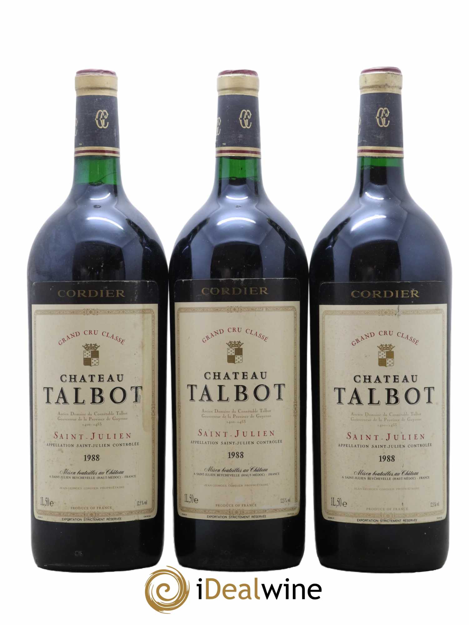 Château Talbot 4ème Grand Cru Classé 1988 - Lot de 3 magnums - 0
