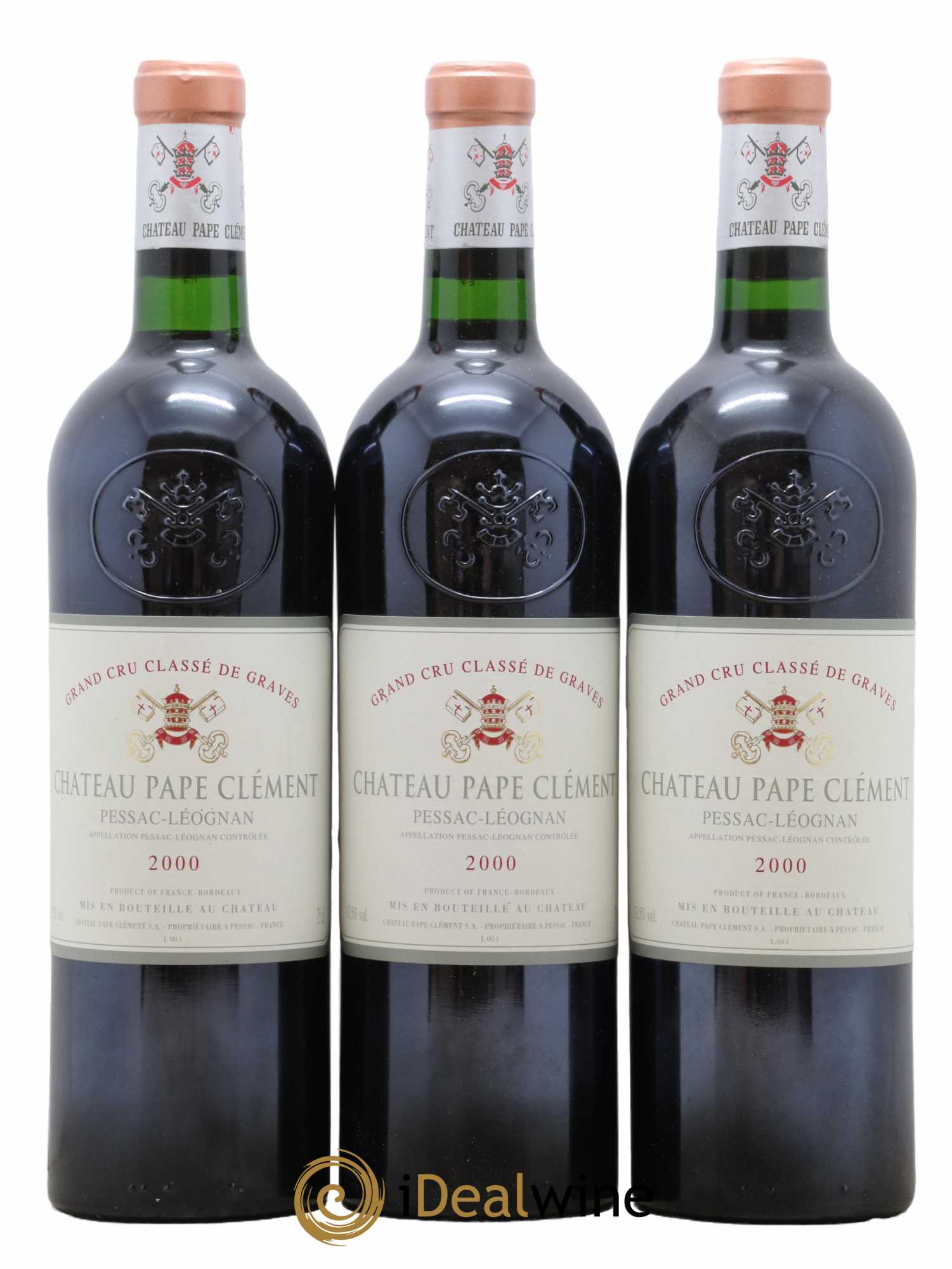 Château Pape Clément Cru Classé de Graves 2000 - Lot de 3 bouteilles - 0