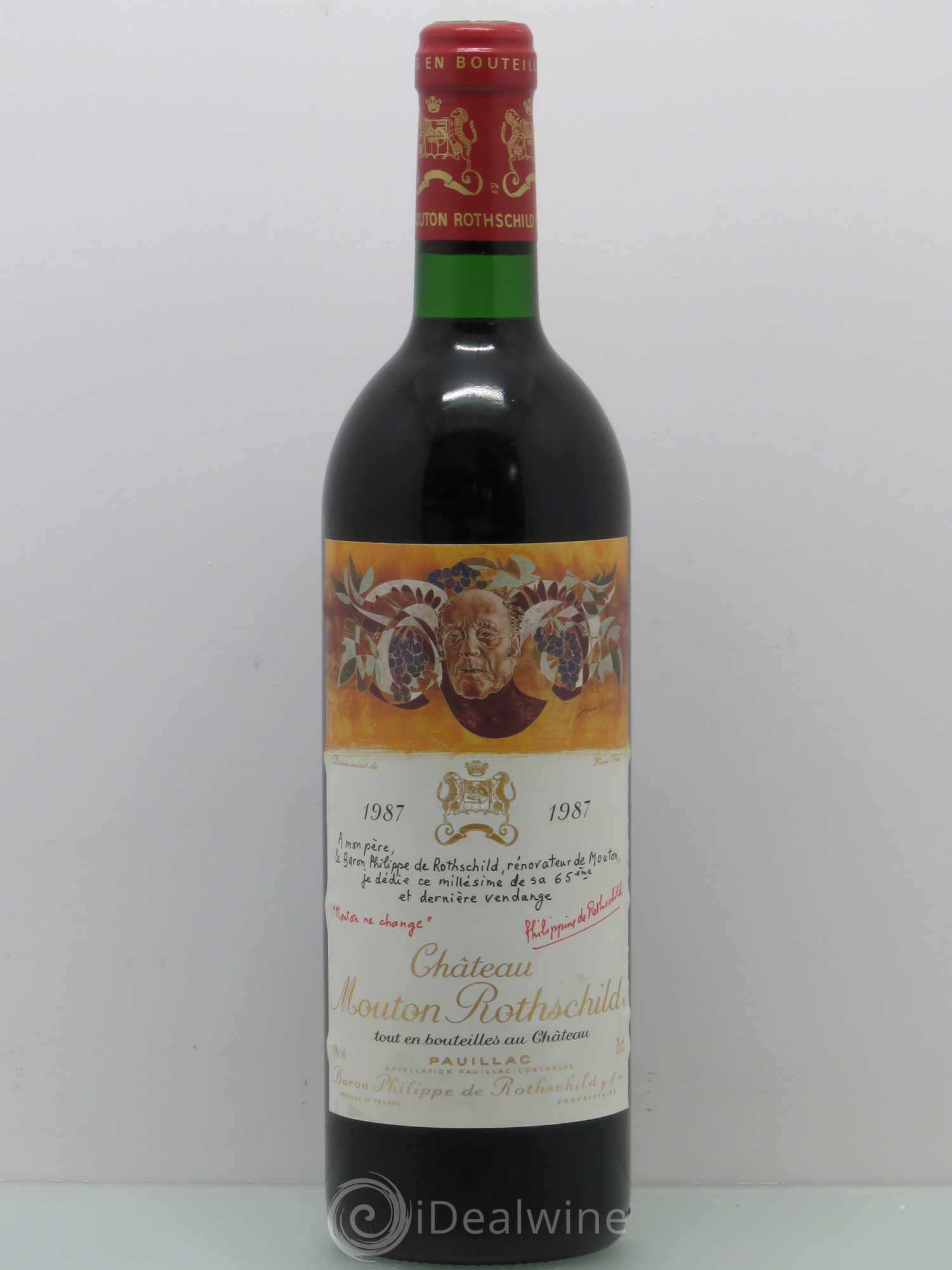 Château Mouton Rothschild 1er Grand Cru Classé 1987 - Lot de 1 bouteille - 0