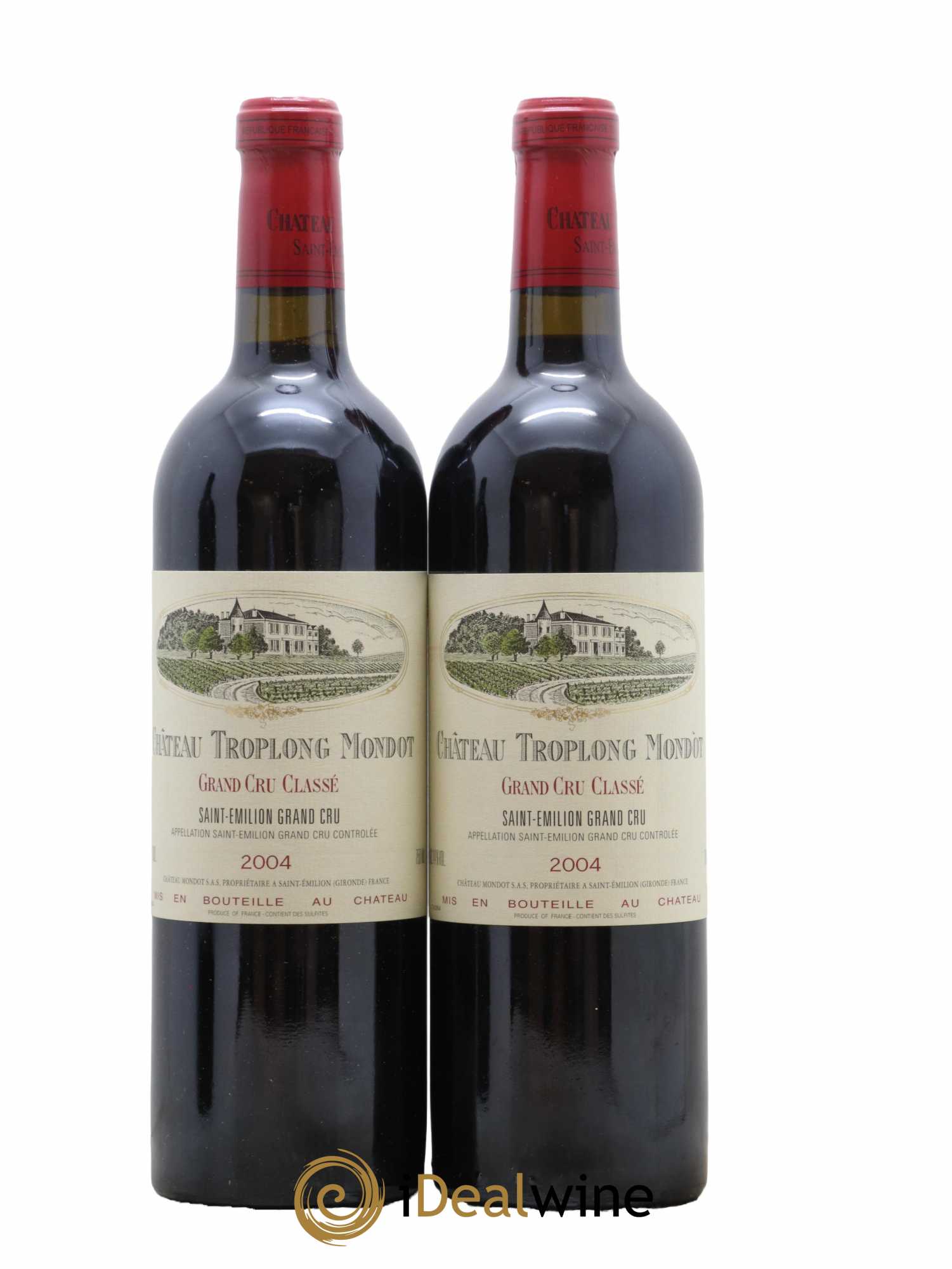 Château Troplong Mondot 1er Grand Cru Classé B 2004 - Lot de 2 bouteilles - 0