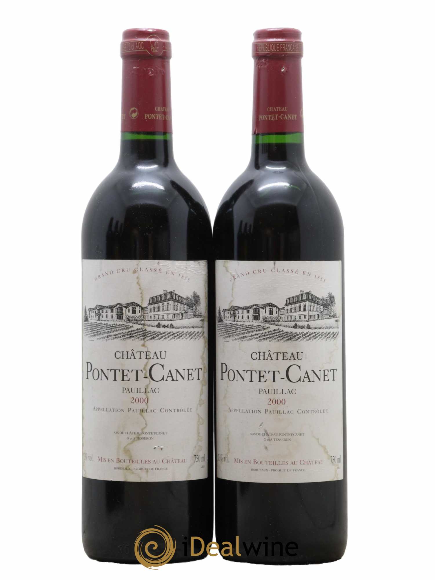 Château Pontet Canet 5ème Grand Cru Classé 2000 - Lot de 2 bouteilles - 0