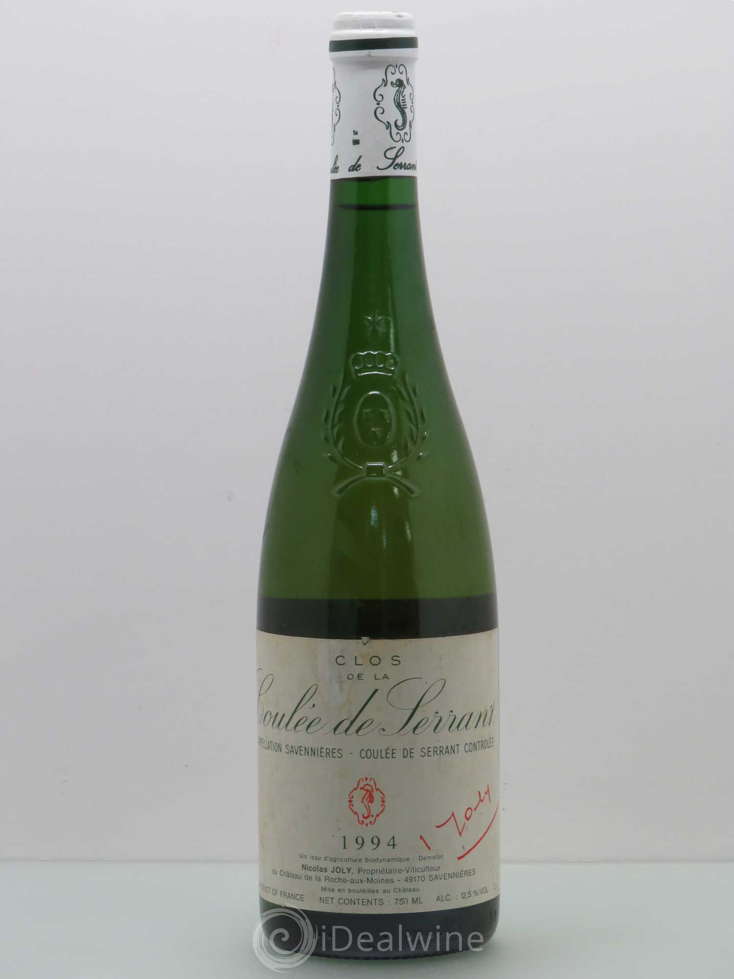Savennières Clos de la Coulée de Serrant Vignobles de la Coulée de Serrant - Nicolas Joly 1994 - Lot de 1 bouteille - 0