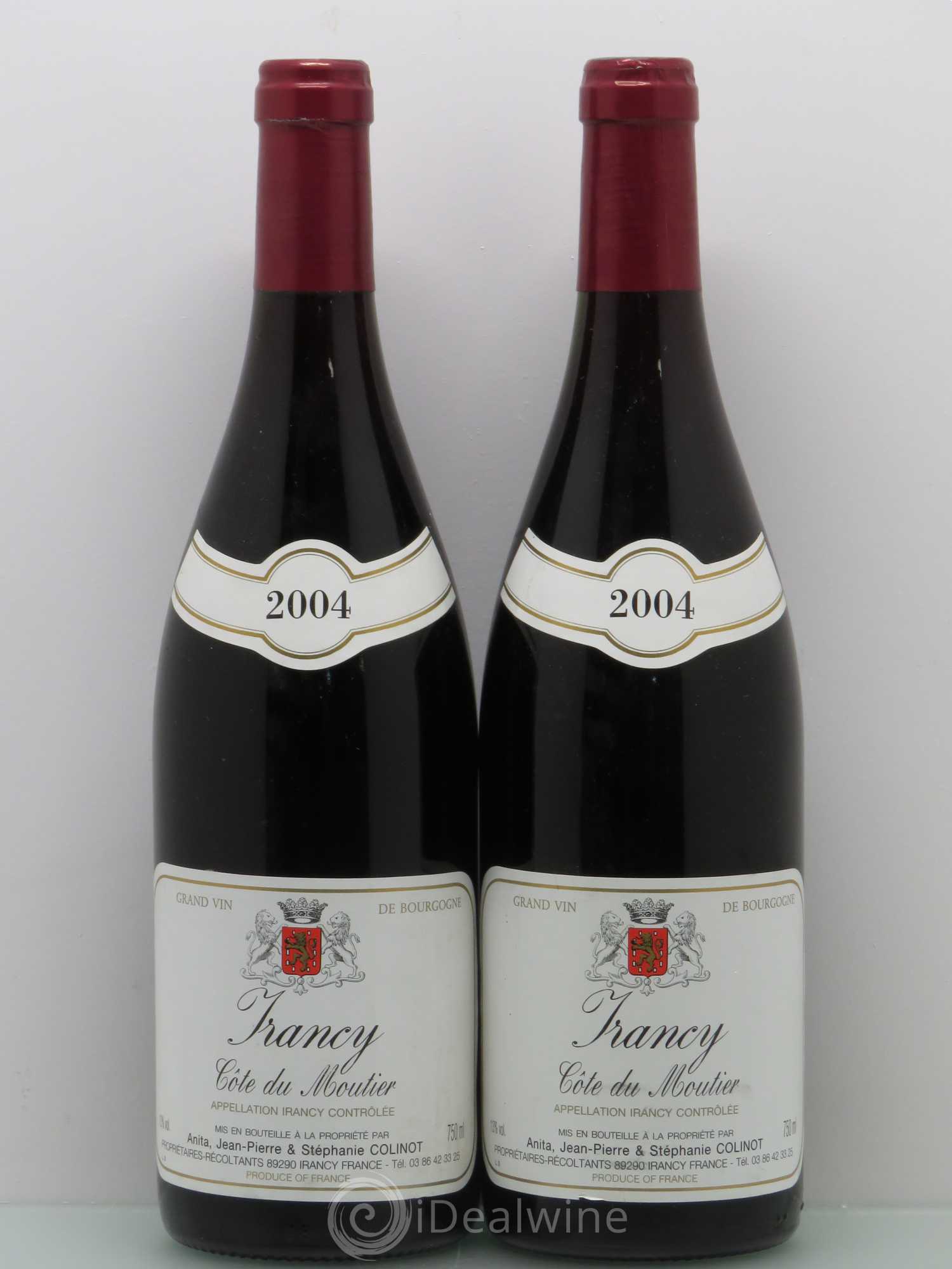 Irancy Côte de Moutier Colinot (sans prix de réserve) 2004 - Lot de 2 bouteilles - 0