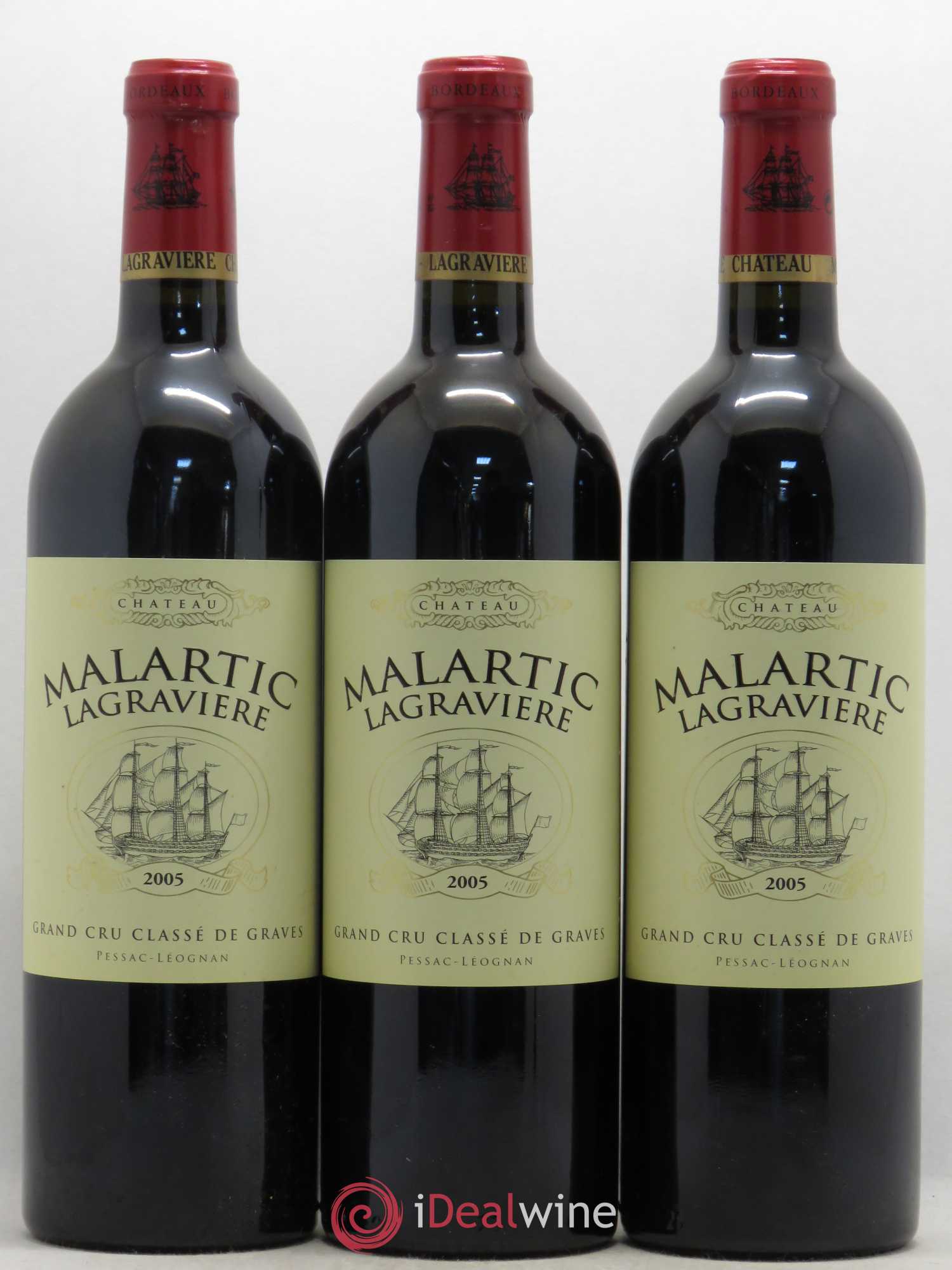 Château Malartic-Lagravière Cru Classé de Graves 2005 - Lot de 3 bouteilles - 0