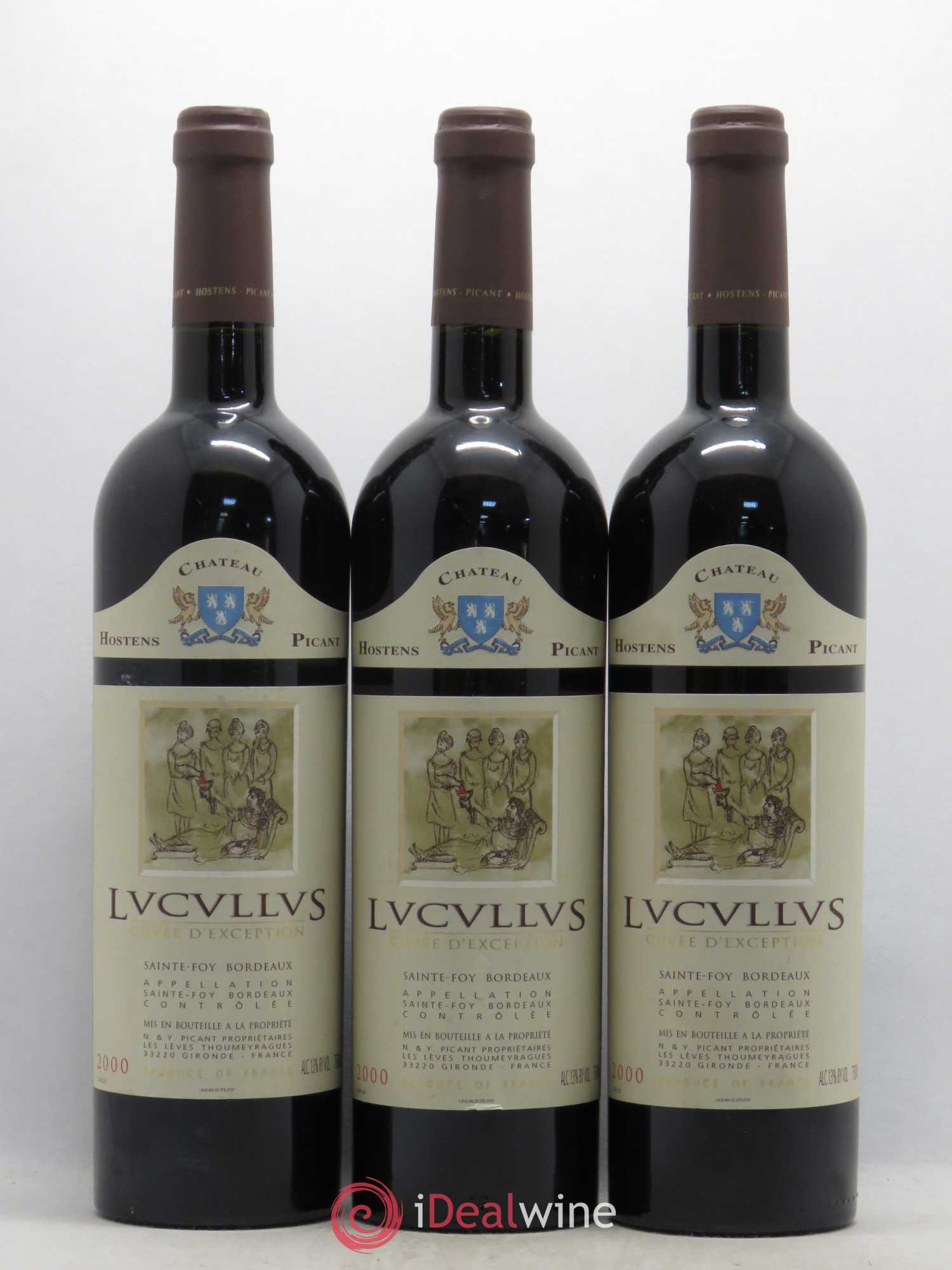 Château Hostens-Picant Lucullus Lucullus 2000 - Lot de 3 bouteilles - 0