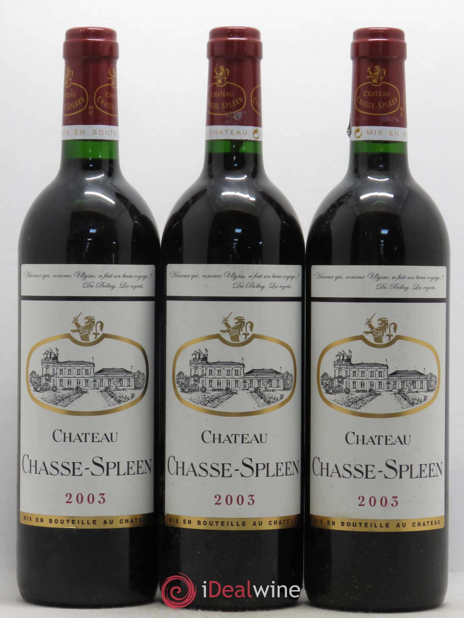 Château Chasse Spleen 2003 - Lot de 3 bouteilles - 0