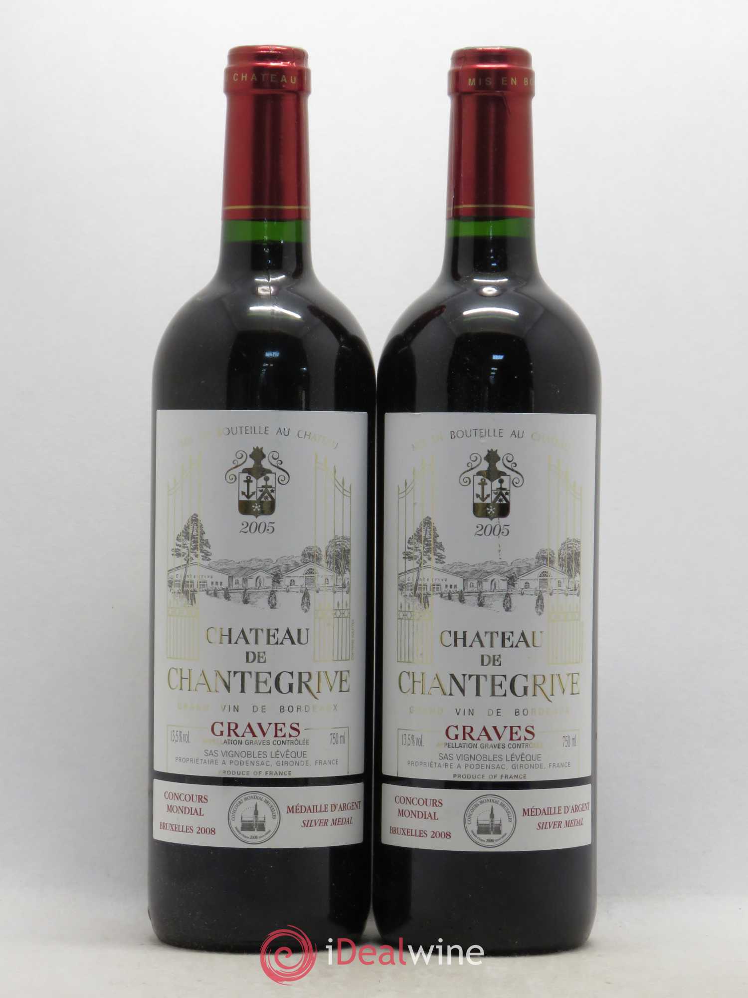 Château de Chantegrive 2005 - Lot de 2 bouteilles - 0