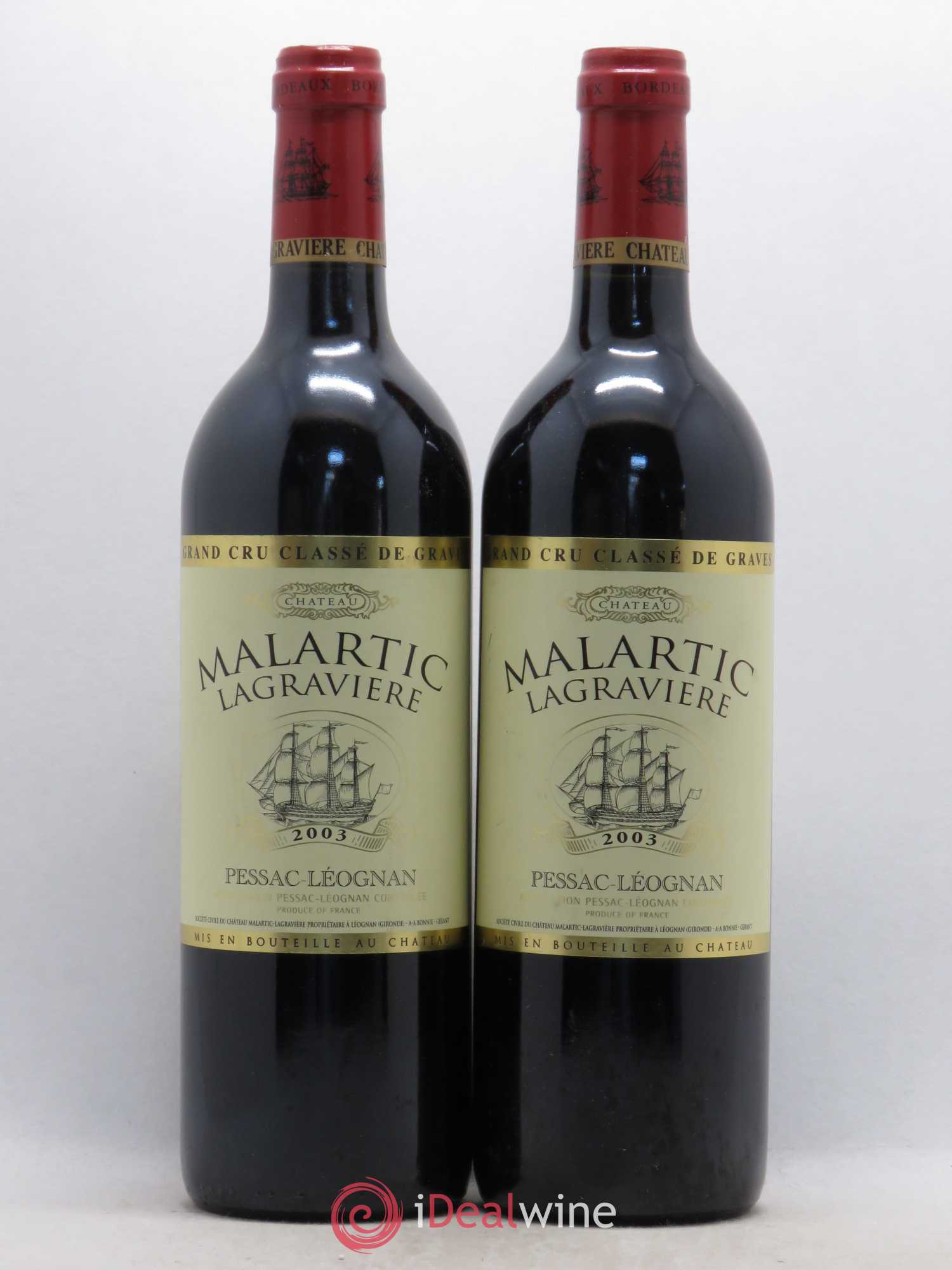 Château Malartic-Lagravière Cru Classé de Graves 2003 - Lot de 2 bouteilles - 0