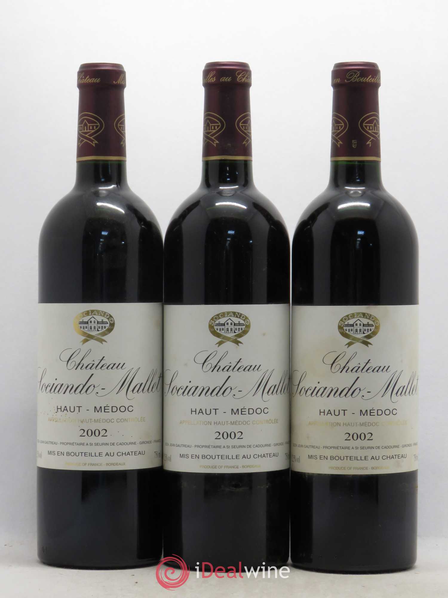 Château Sociando Mallet 2002 - Lot de 6 bouteilles - 1
