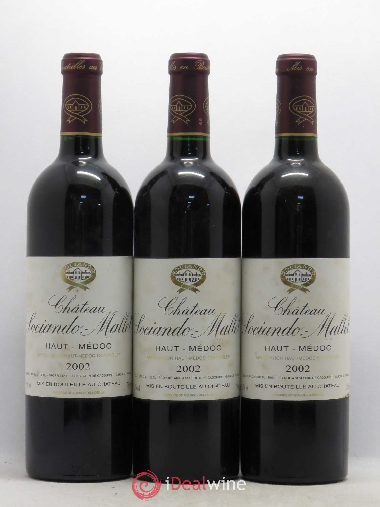 Château Sociando Mallet 2002 - Lot de 6 bouteilles - 2