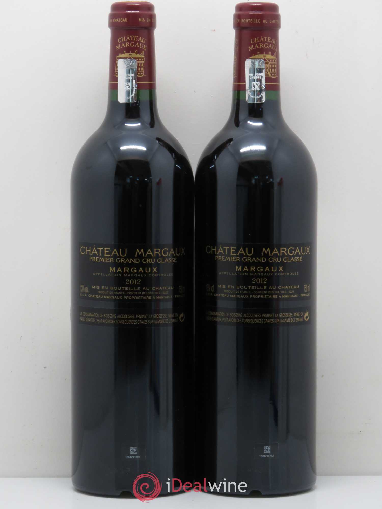 Château Margaux 1er Grand Cru Classé 2012 - Lot de 2 bouteilles - 1