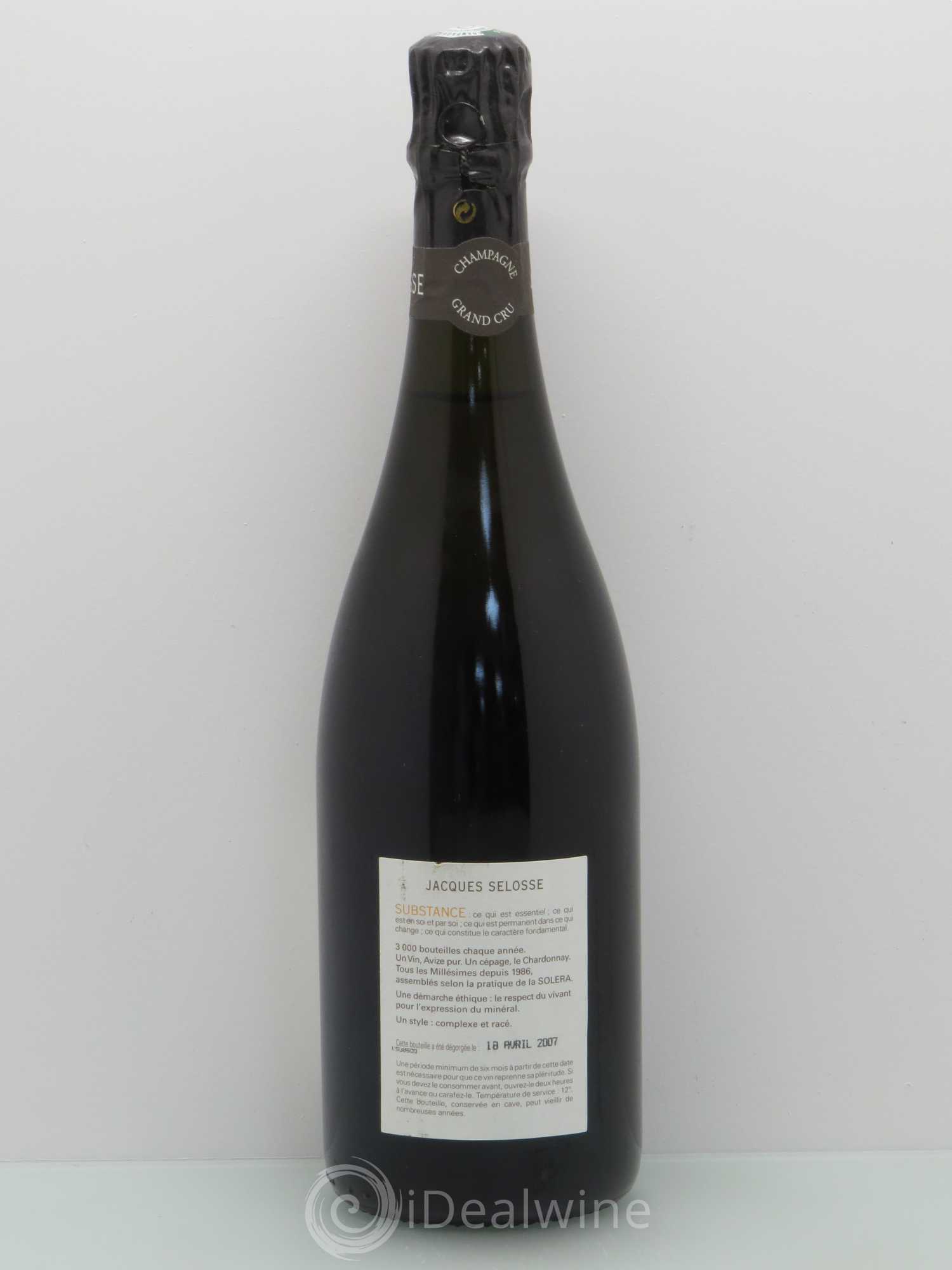 Substance Jacques Selosse (Dégorgé en 2007) - Posten von 1 Flasche - 1