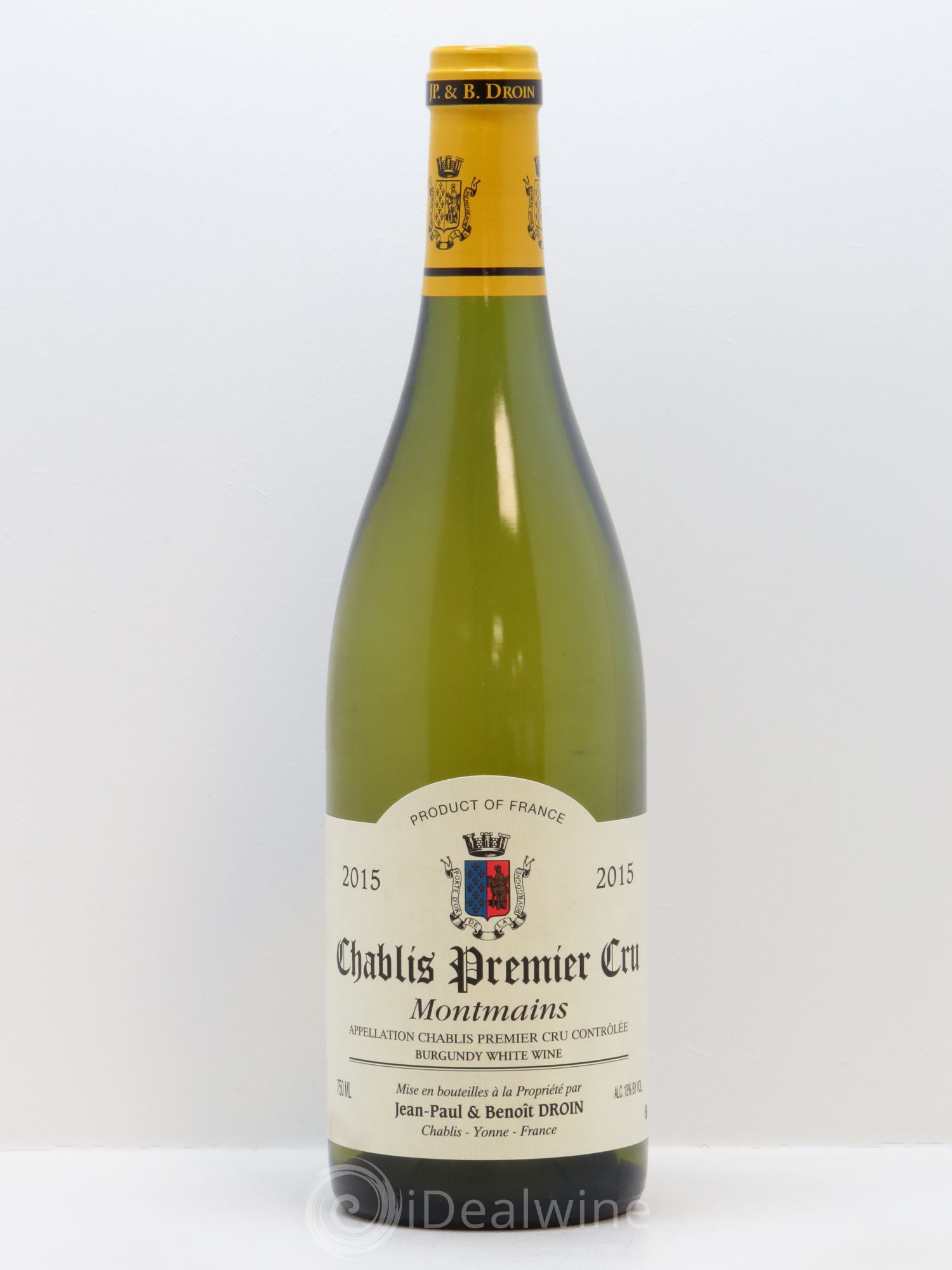 Chablis 1er Cru Montmains Jean-Paul & Benoît Droin (Domaine) 2015 - Lot de 1 bouteille - 0