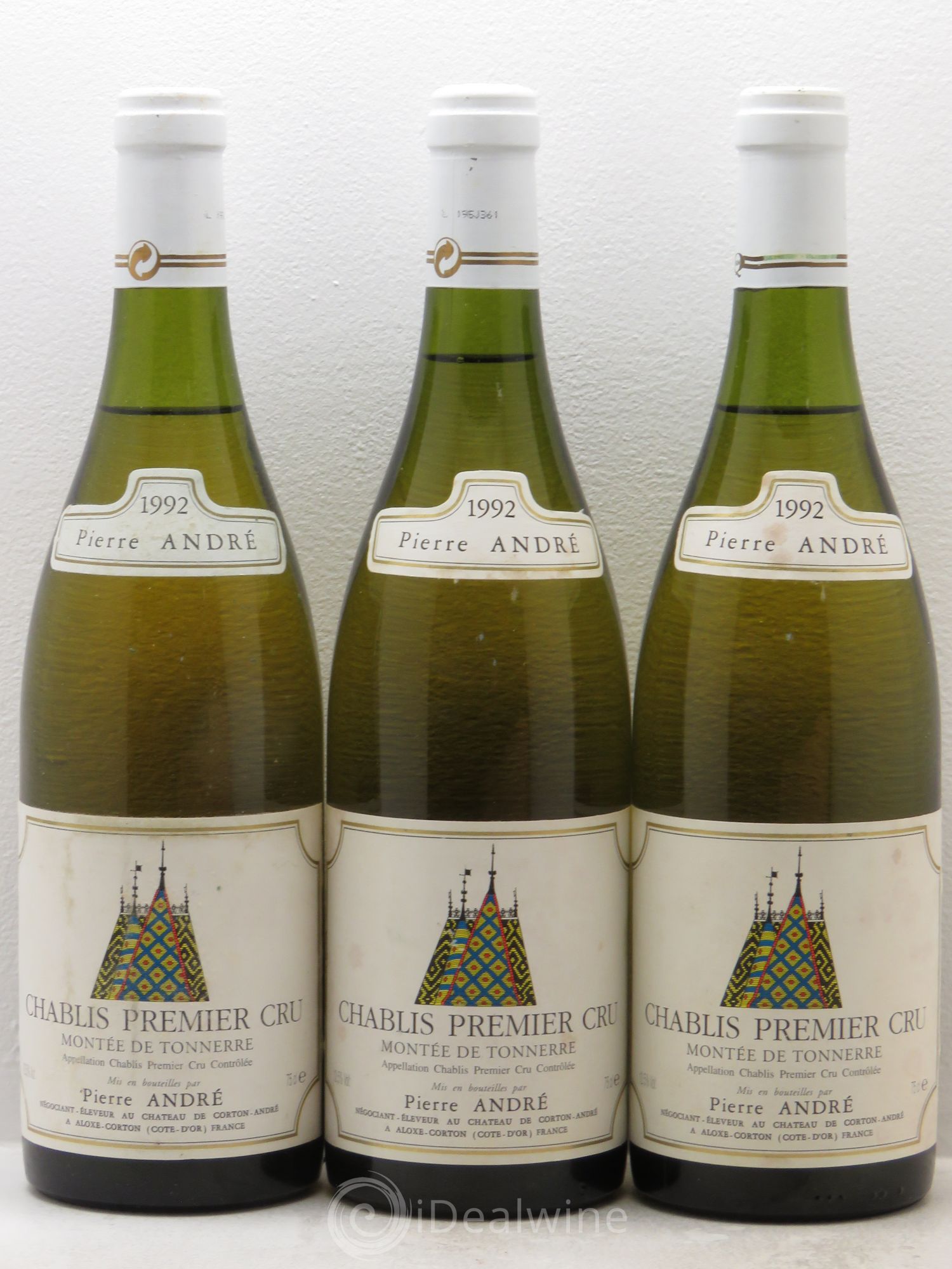 Chablis 1er Cru Pierre André 1992 - Lot de 3 bouteilles - 0