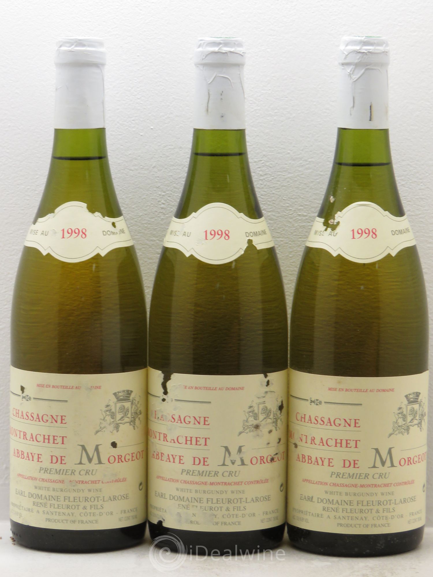 Chassagne-Montrachet 1er Cru René Fleurot 1998 - Lot de 3 bouteilles - 0