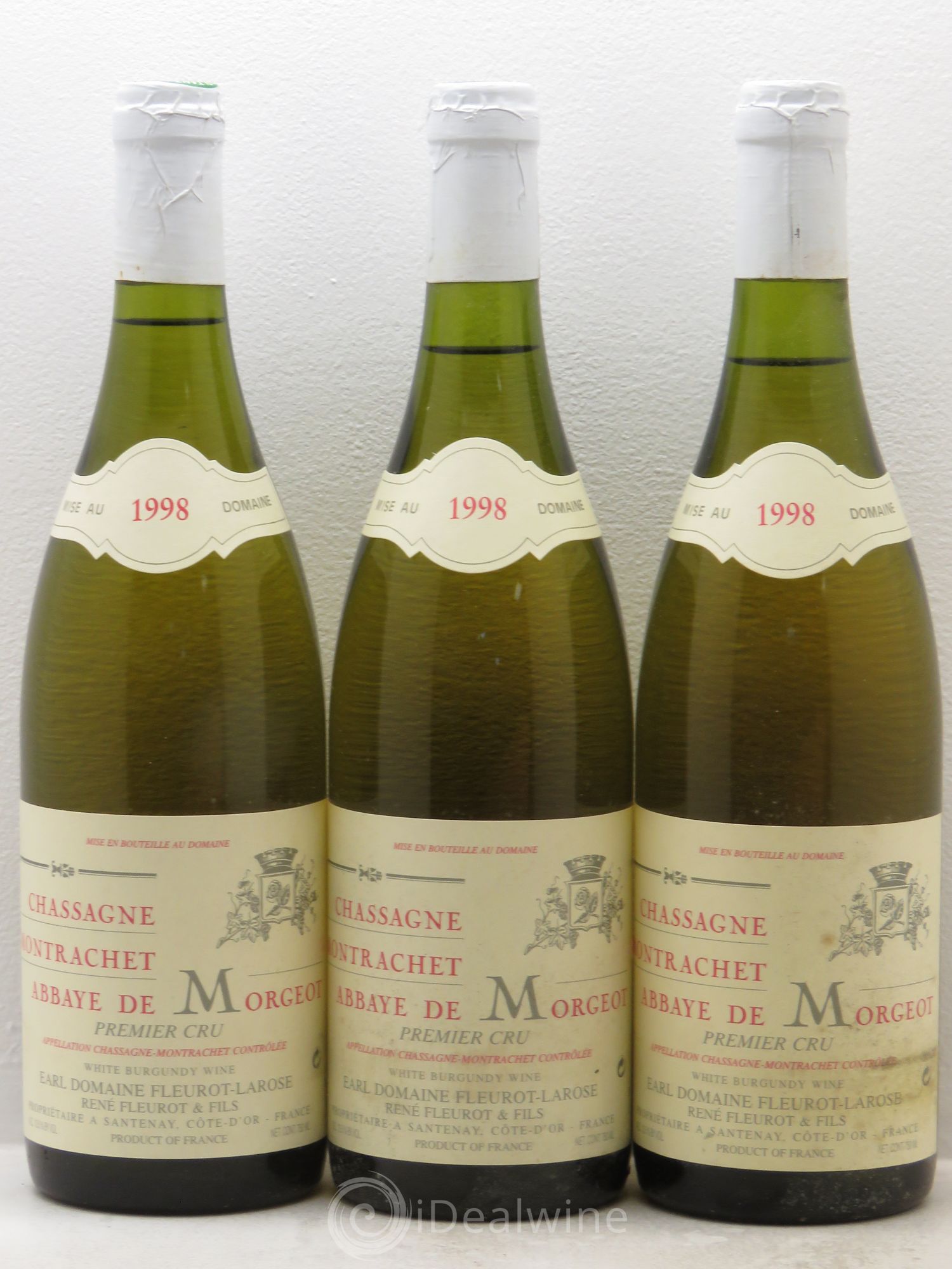 Chassagne-Montrachet 1er Cru René Fleurot 1998 - Lot de 3 bouteilles - 0