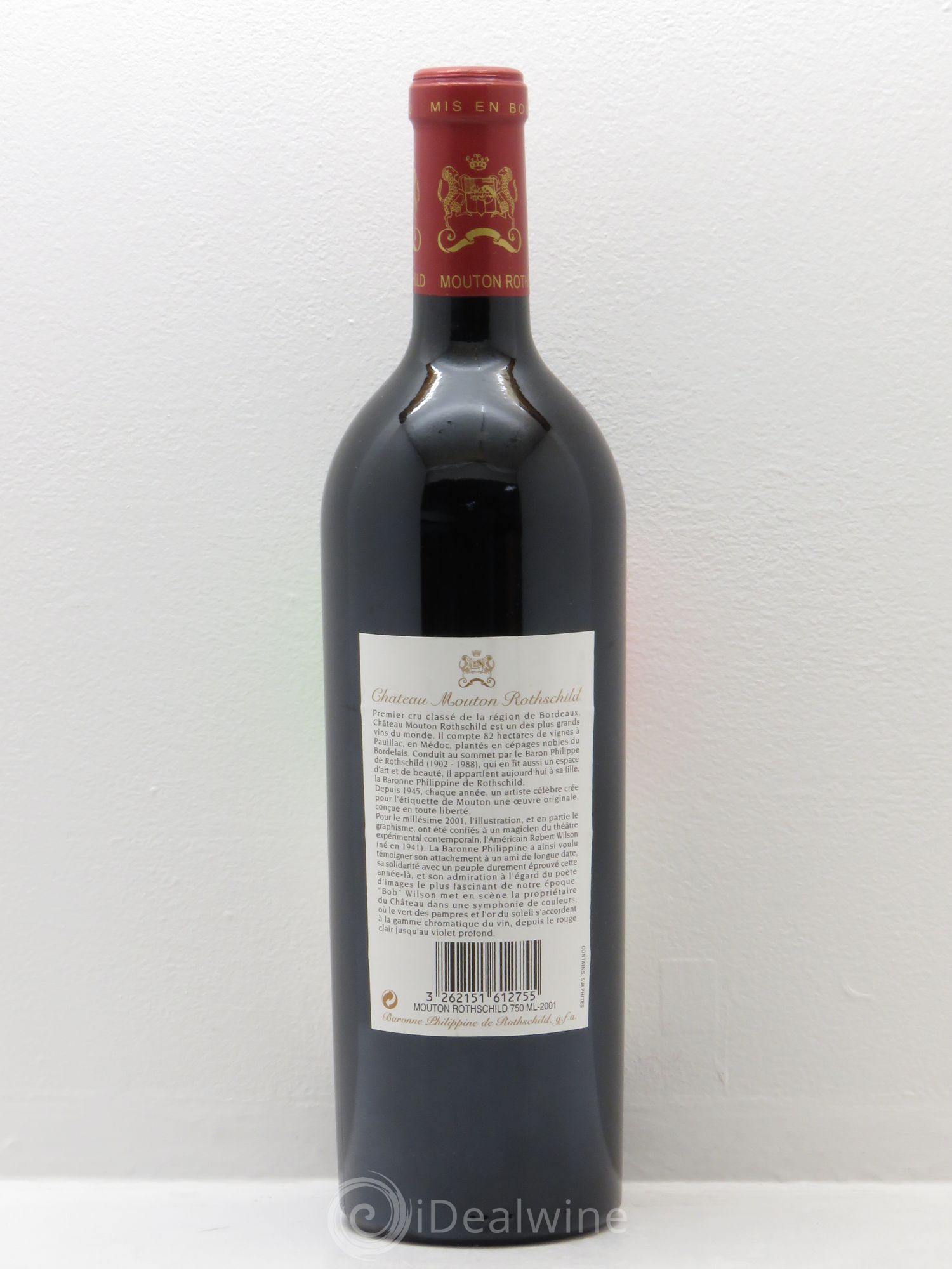 Château Mouton Rothschild 1er Grand Cru Classé 2001 - Lot de 1 bouteille - 1