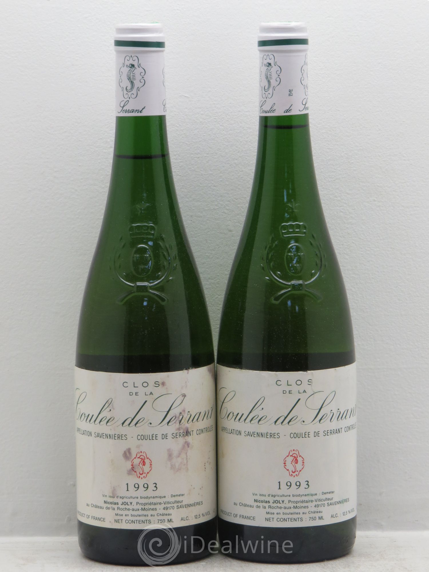 Savennières Clos de la Coulée de Serrant Vignobles de la Coulée de Serrant - Nicolas Joly 1993 - Lot de 2 bouteilles - 0